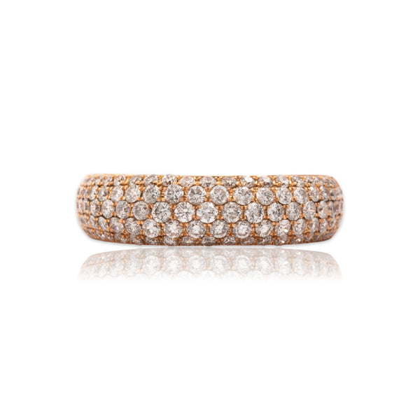 Estate 18k Rose Gold .72cttw Diamond Domed Pavé Band Ring 7.00