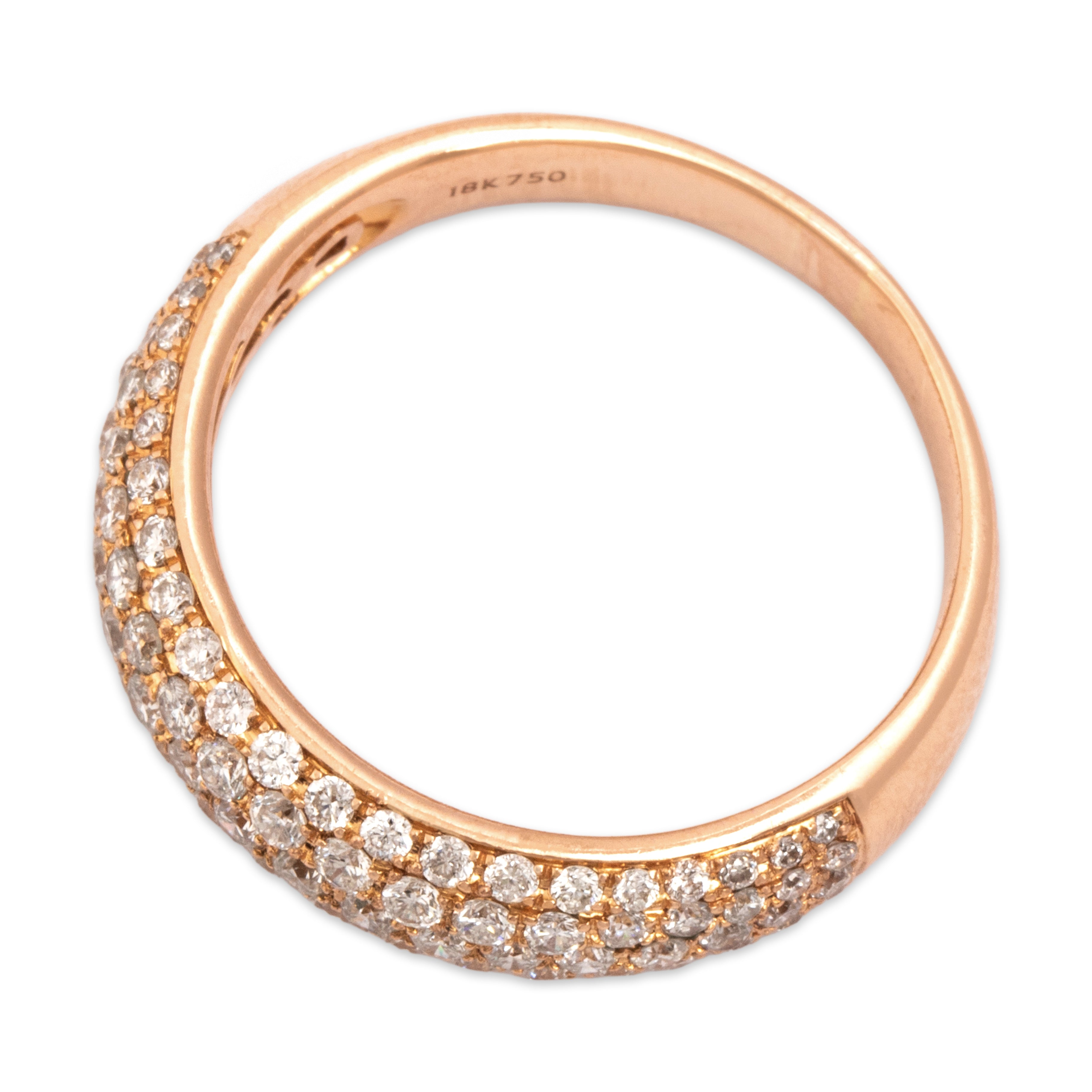 Estate 18k Rose Gold .72cttw Diamond Domed Pavé Band Ring 7.00