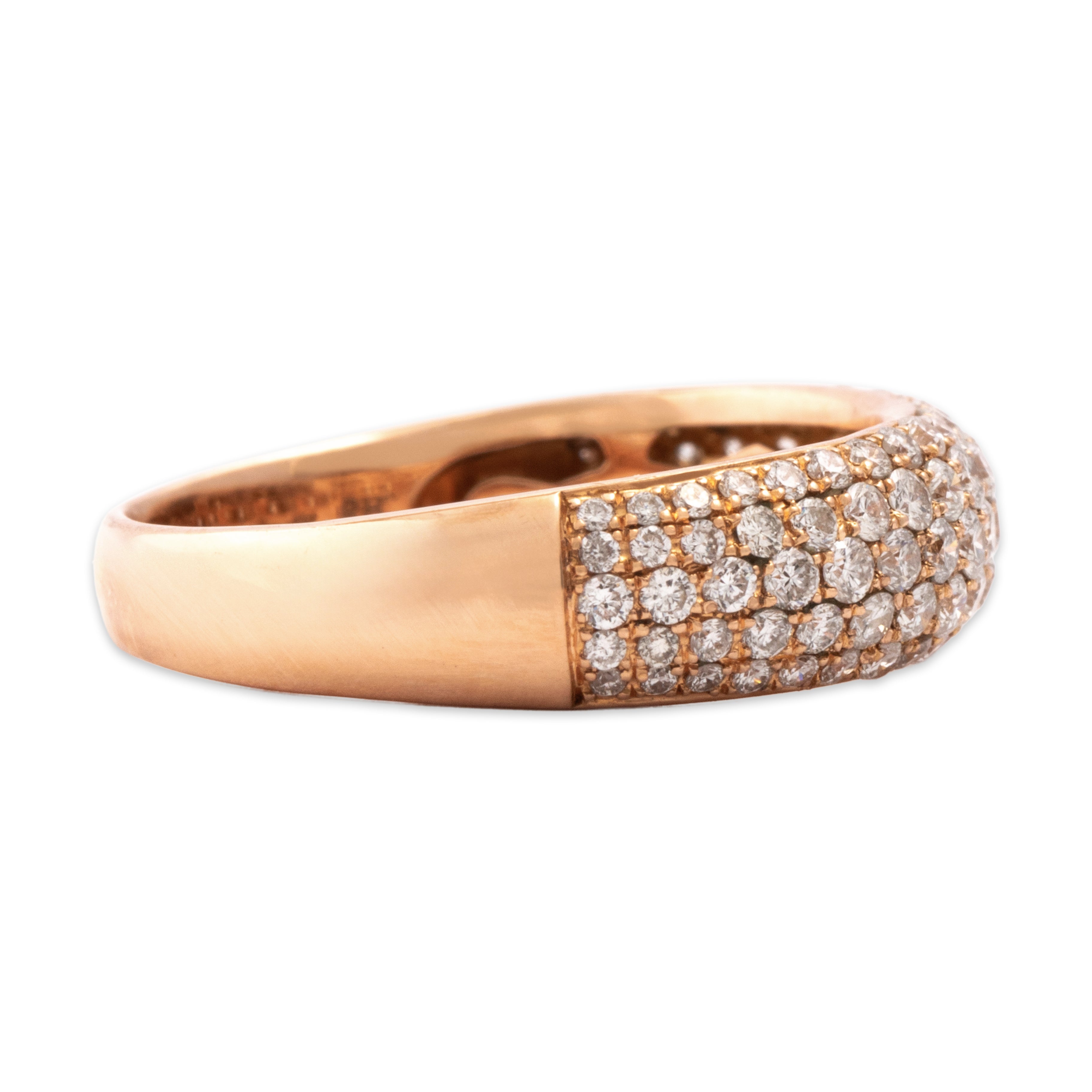 Estate 18k Rose Gold .72cttw Diamond Domed Pavé Band Ring 7.00