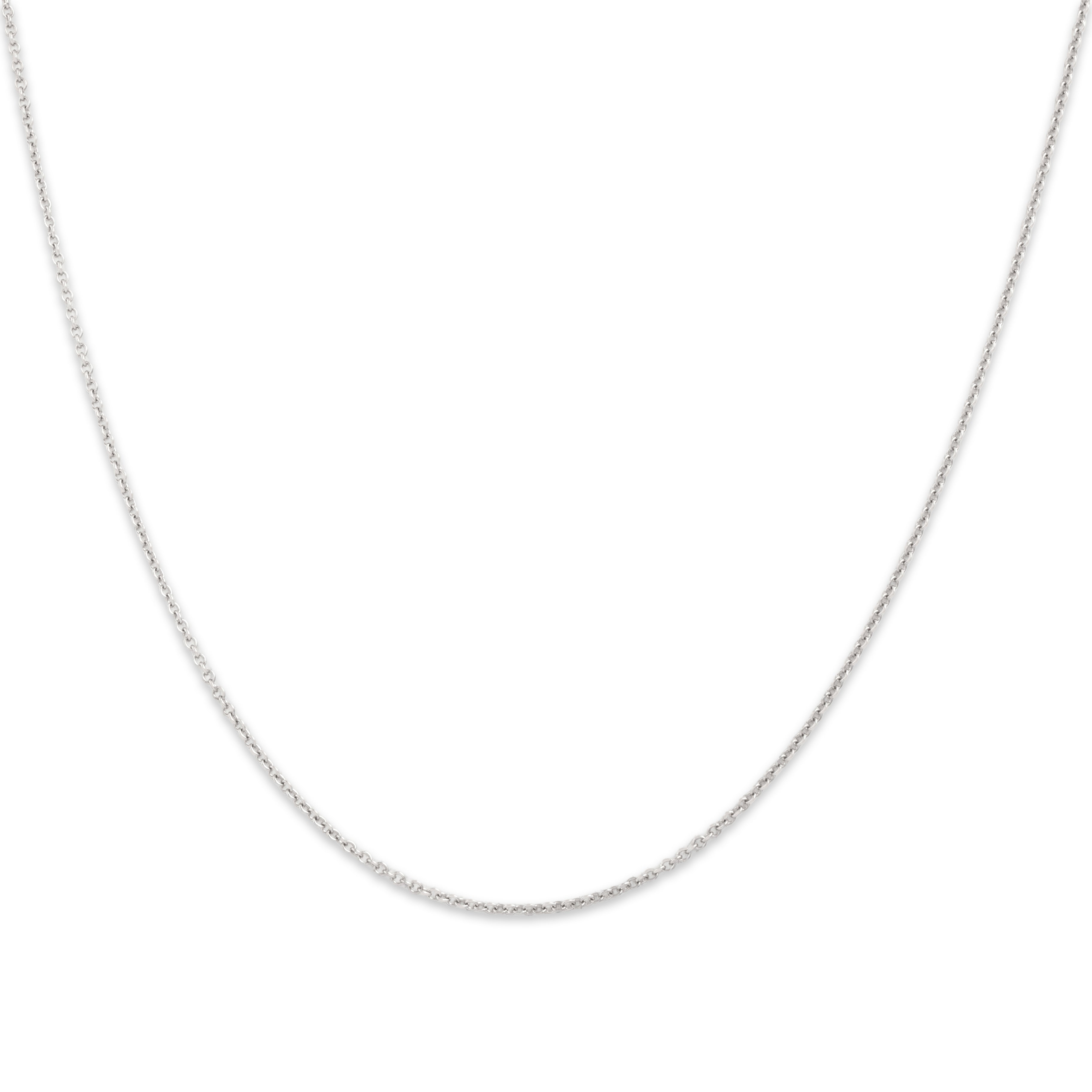 Vintage Italian 18k White Gold Delicate Everyday Cable 1mm Adjustable Chain - detail view #1