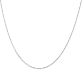 Vintage Italian 18k White Gold Everyday Cable 1mm Adjustable Chain 17-19"