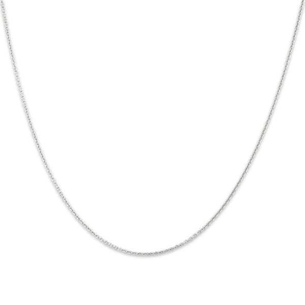 Vintage Italian 18k White Gold Everyday Cable 1mm Adjustable Chain 17-19