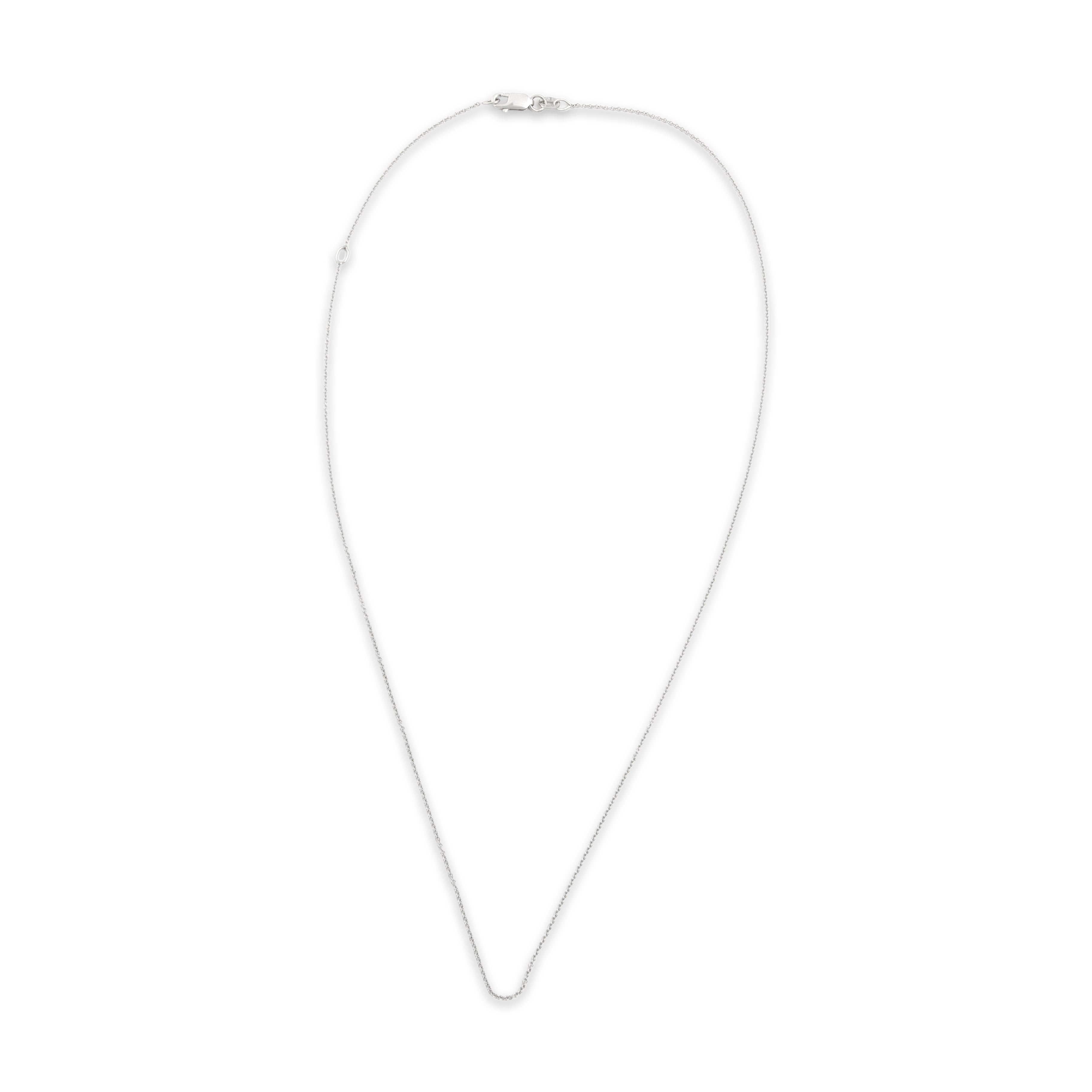 Vintage Italian 18k White Gold Delicate Everyday Cable 1mm Adjustable Chain - Overall view