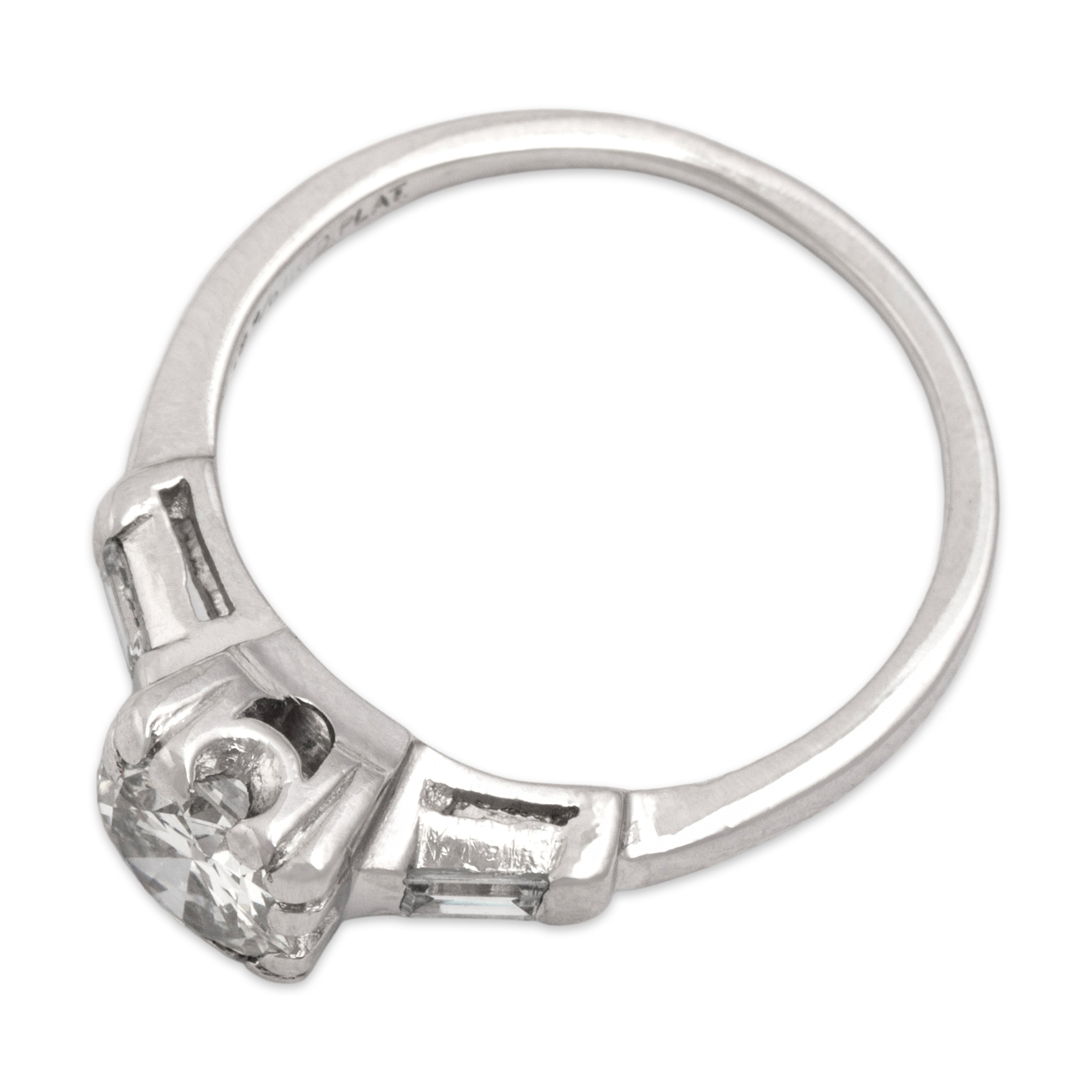 Vintage Platinum 1.02cttw Diamond Sparkling Trio Ring - Overall view