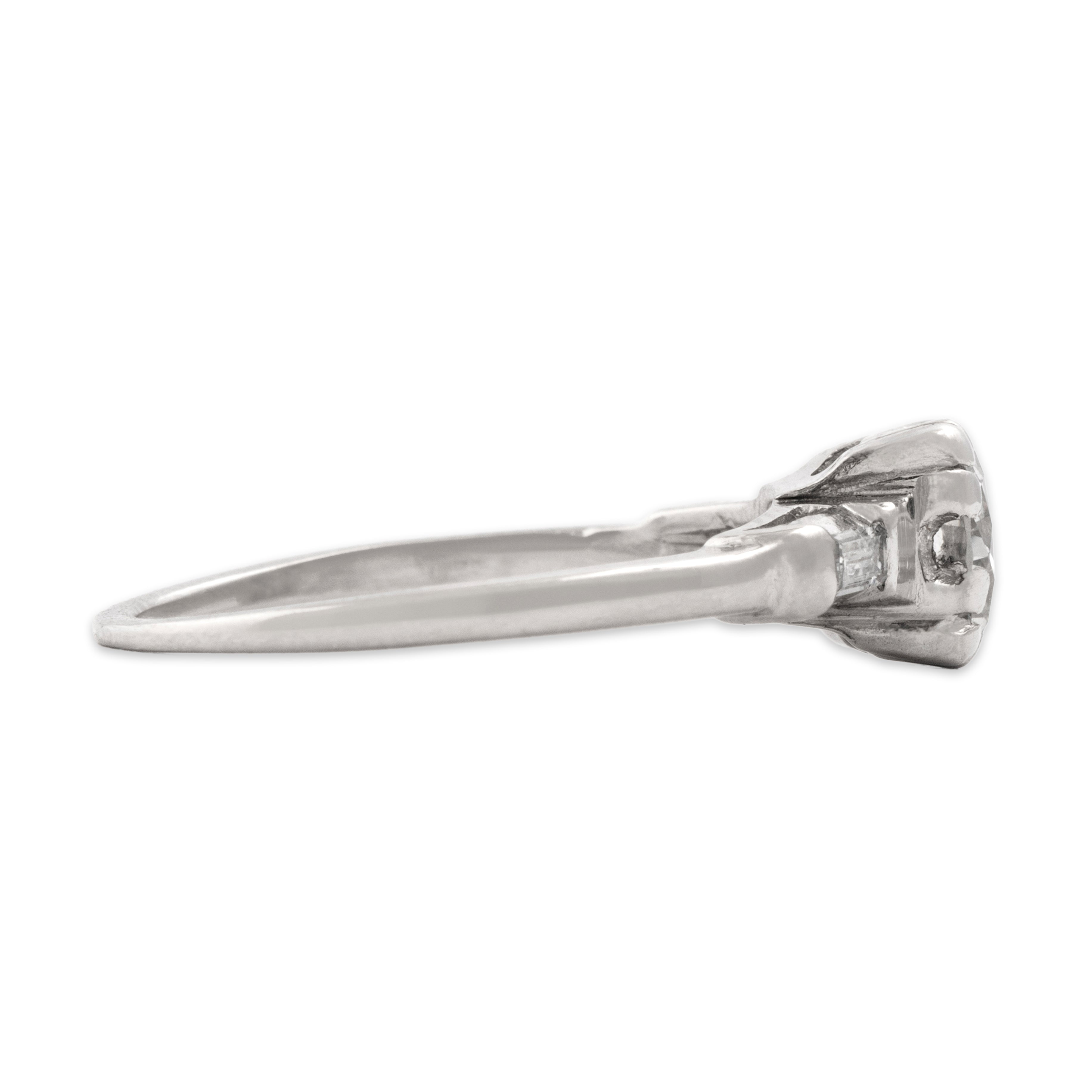 Vintage Platinum 1.02cttw Diamond Sparkling Trio Ring - Side view