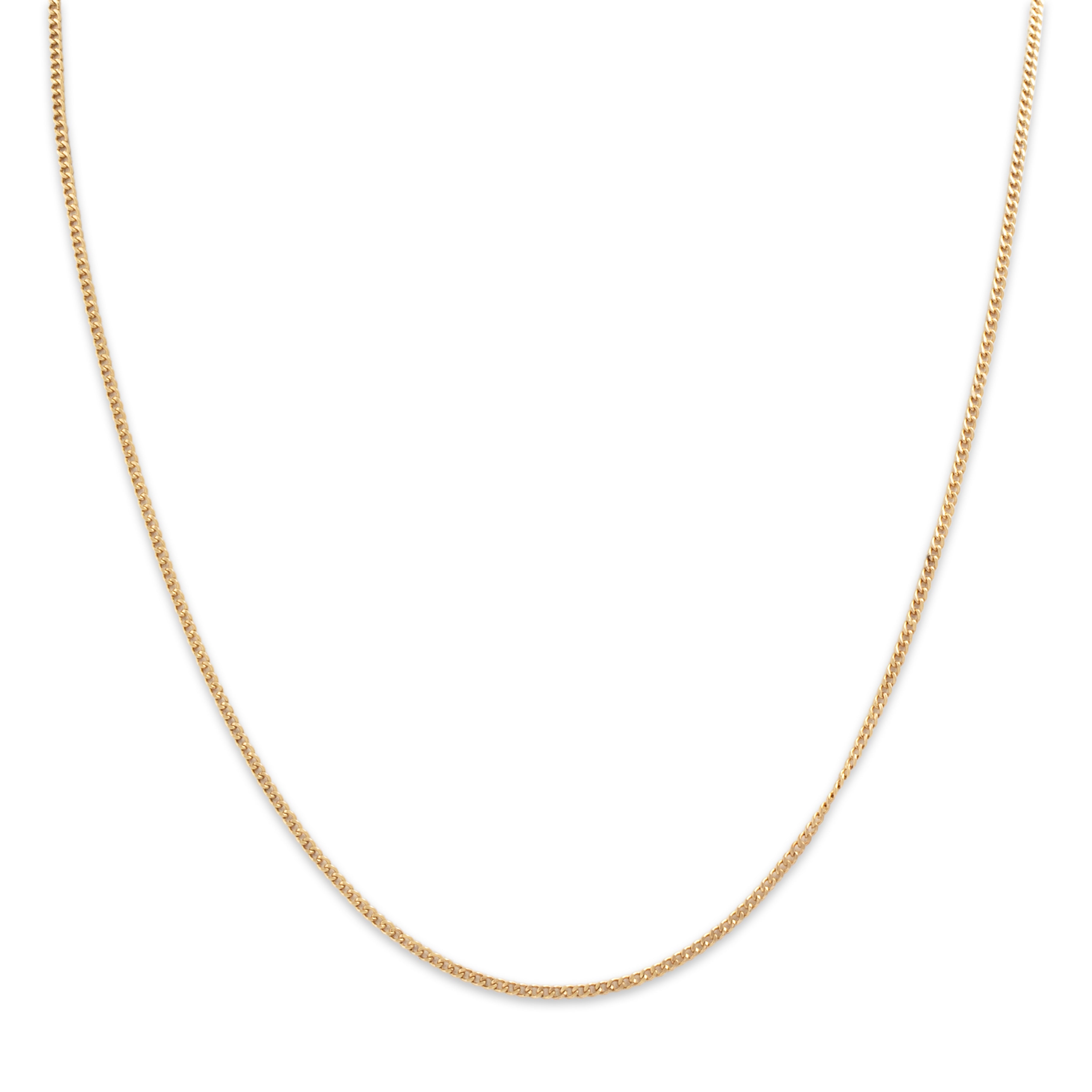 Vintage 14k Yellow Gold Dainty Everyday Curb Link 1.4mm Chain - detail view #1