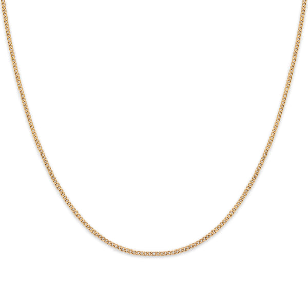 Vintage 14k Yellow Gold Dainty Everyday Curb Link 1.4mm Chain 15.25