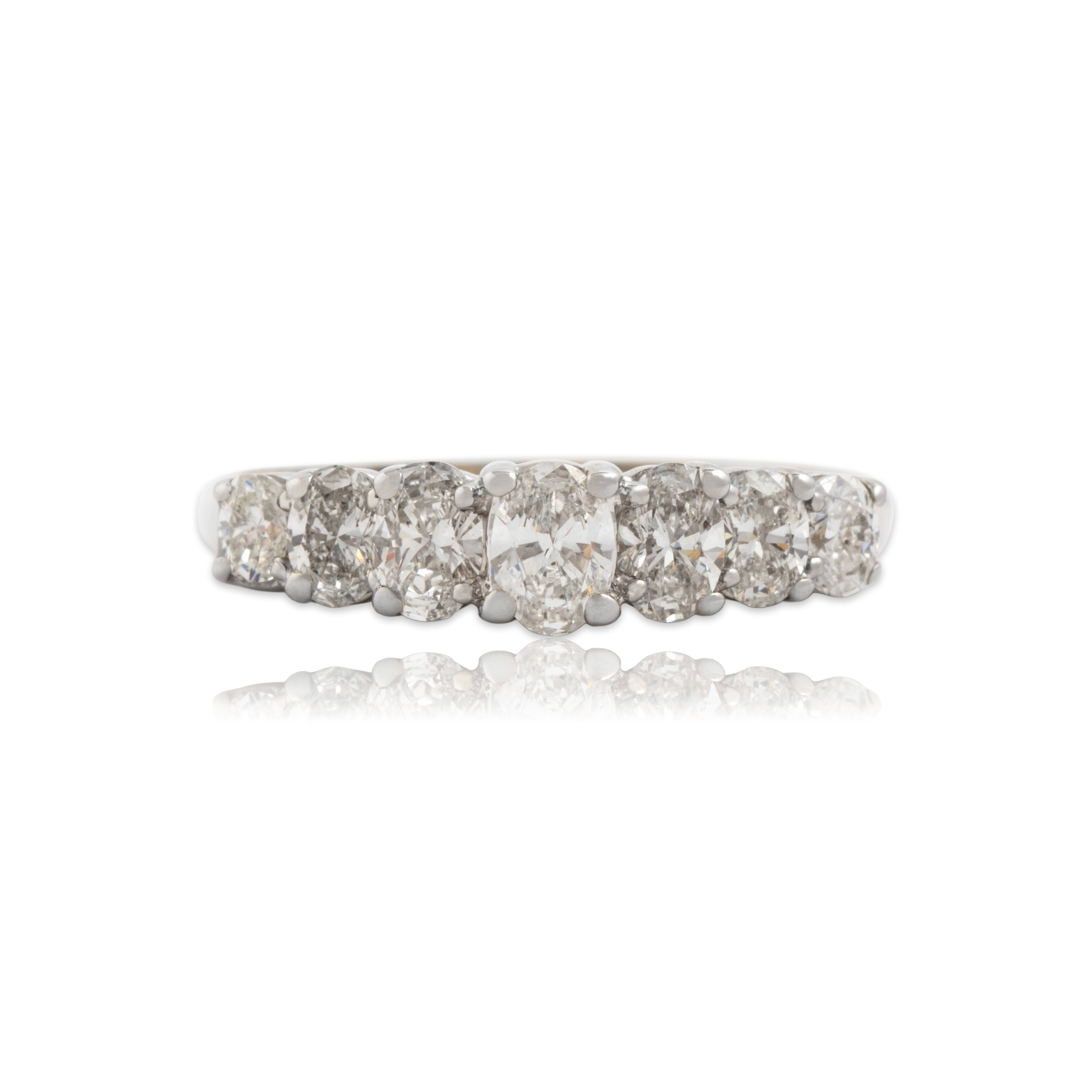 Vintage 14k Yellow & White Gold .93cttw Diamond Dazzling Graduated Oval Ring 6.00