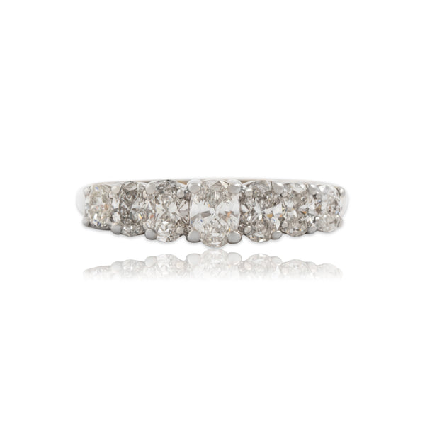 Vintage 14k Yellow & White Gold .93cttw Diamond Dazzling Graduated Oval Ring 6.00
