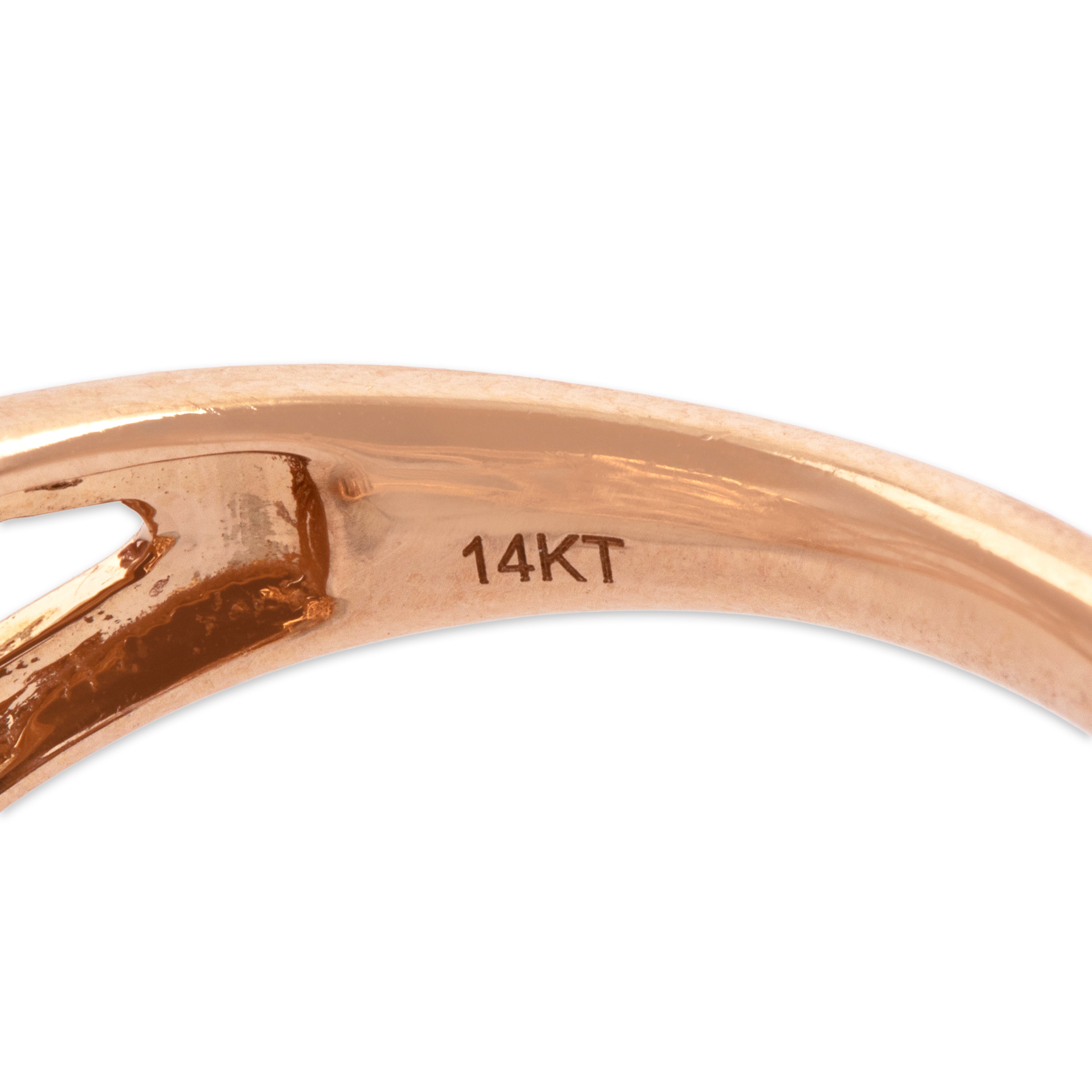 Estate 14k Rose Gold 1.64ct Jelly Opal Champagne Diamond Iridescent Halo Cabochon Cocktail Ring -Hallmark view