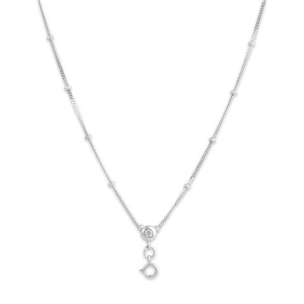 Vintage 14k White Gold Diamond Chic Lariat Station Necklace 17.25