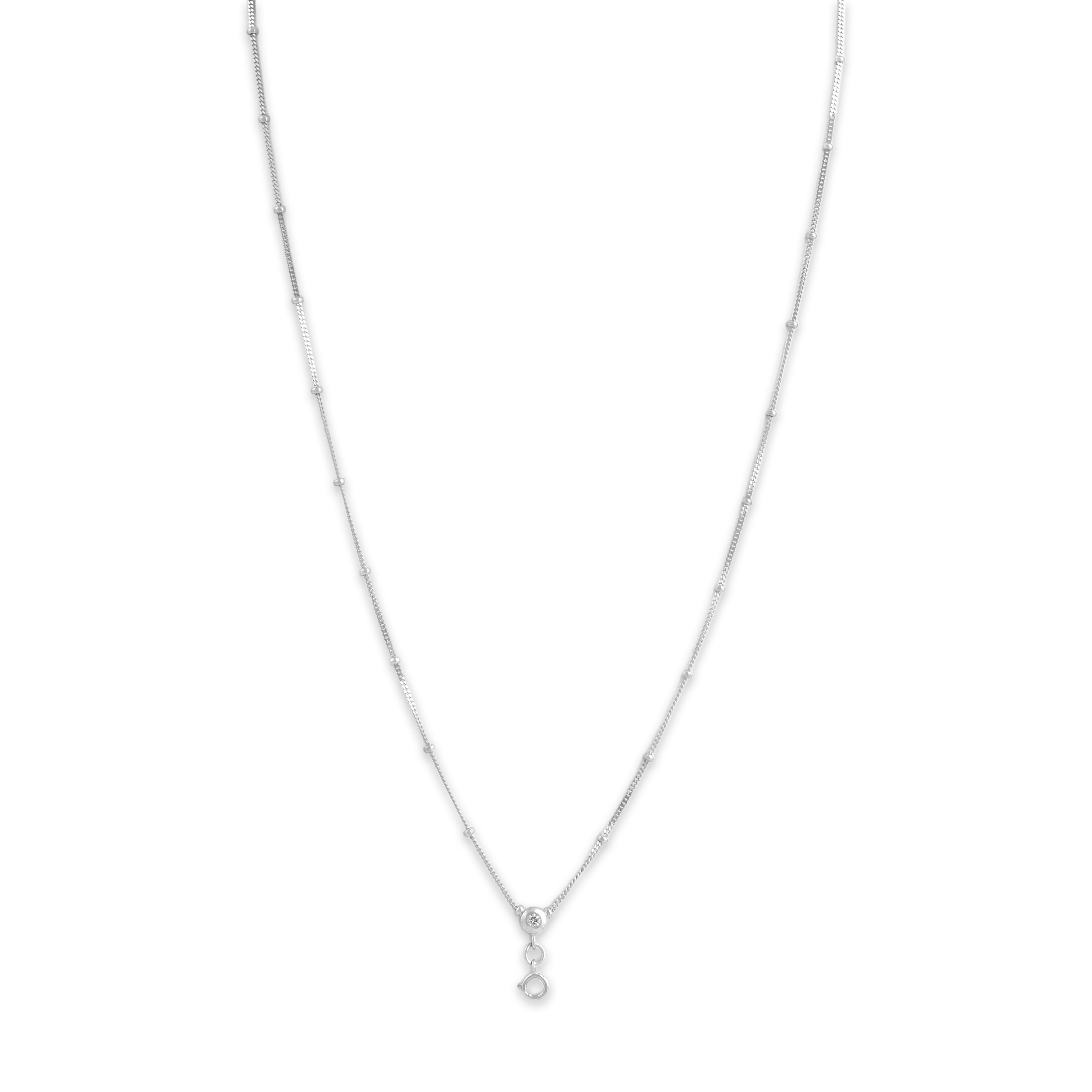 Vintage 14k White Gold Diamond Chic Lariat Station Necklace - detail view #1