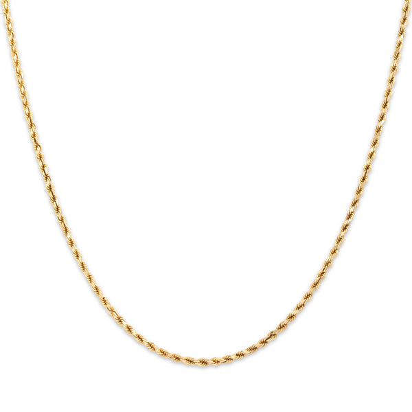 Vintage 14k Yellow Gold Stackable Twisted Rope Link 1.8mm Chain 18