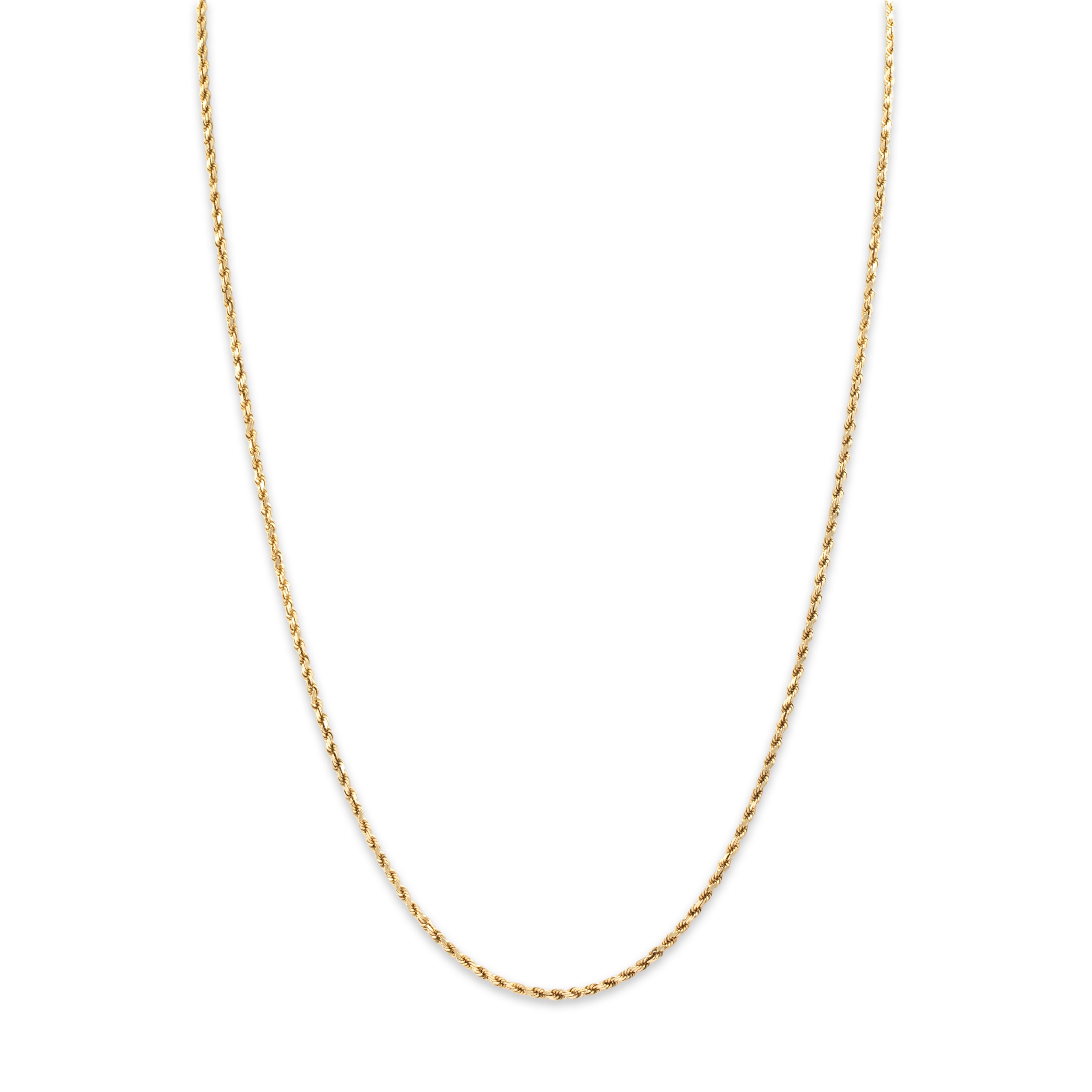 Vintage 14k Yellow Gold Stackable Twisted Rope Link 1.8mm Chain - Close-up view