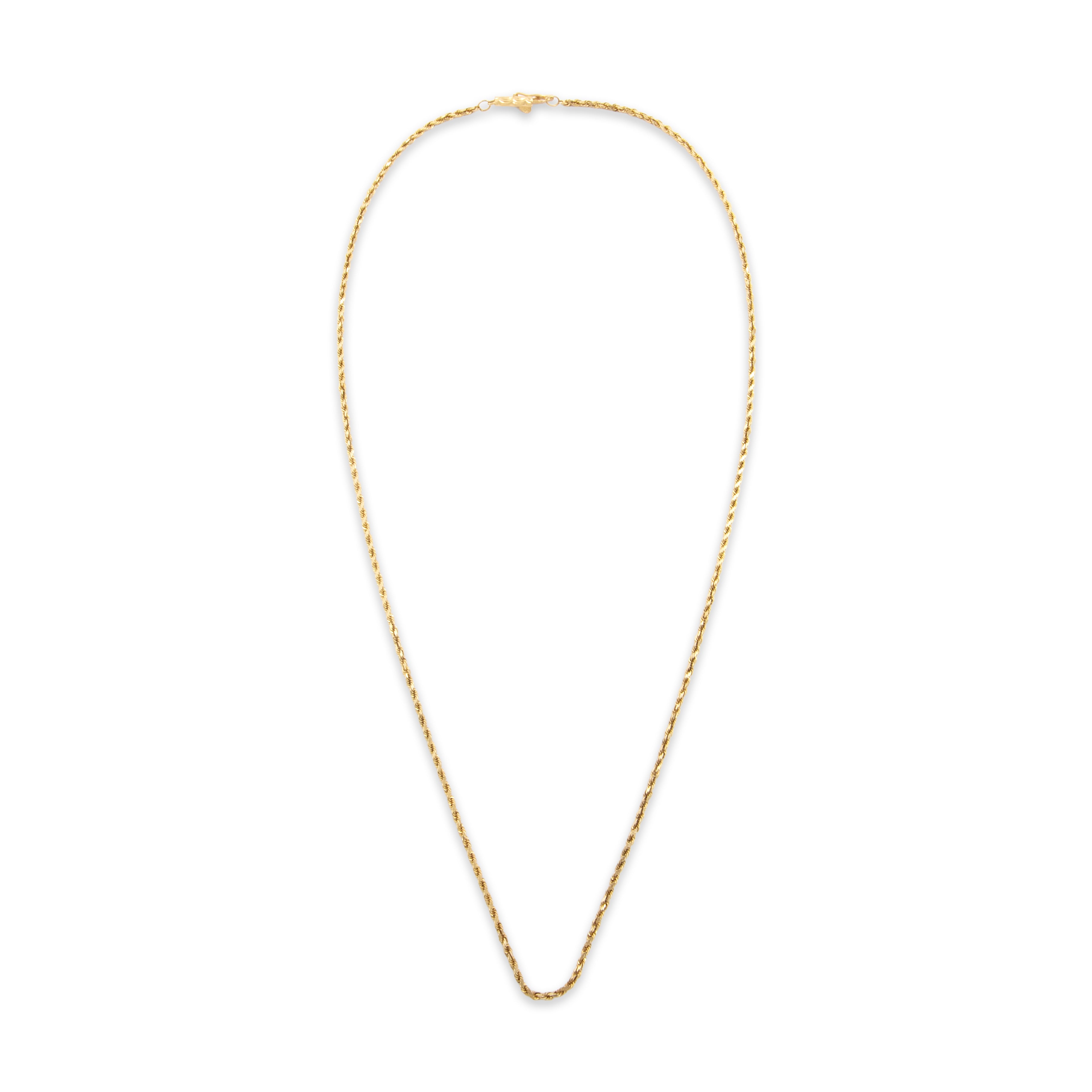 Vintage 14k Yellow Gold Stackable Twisted Rope Link 1.8mm Chain - Overall view
