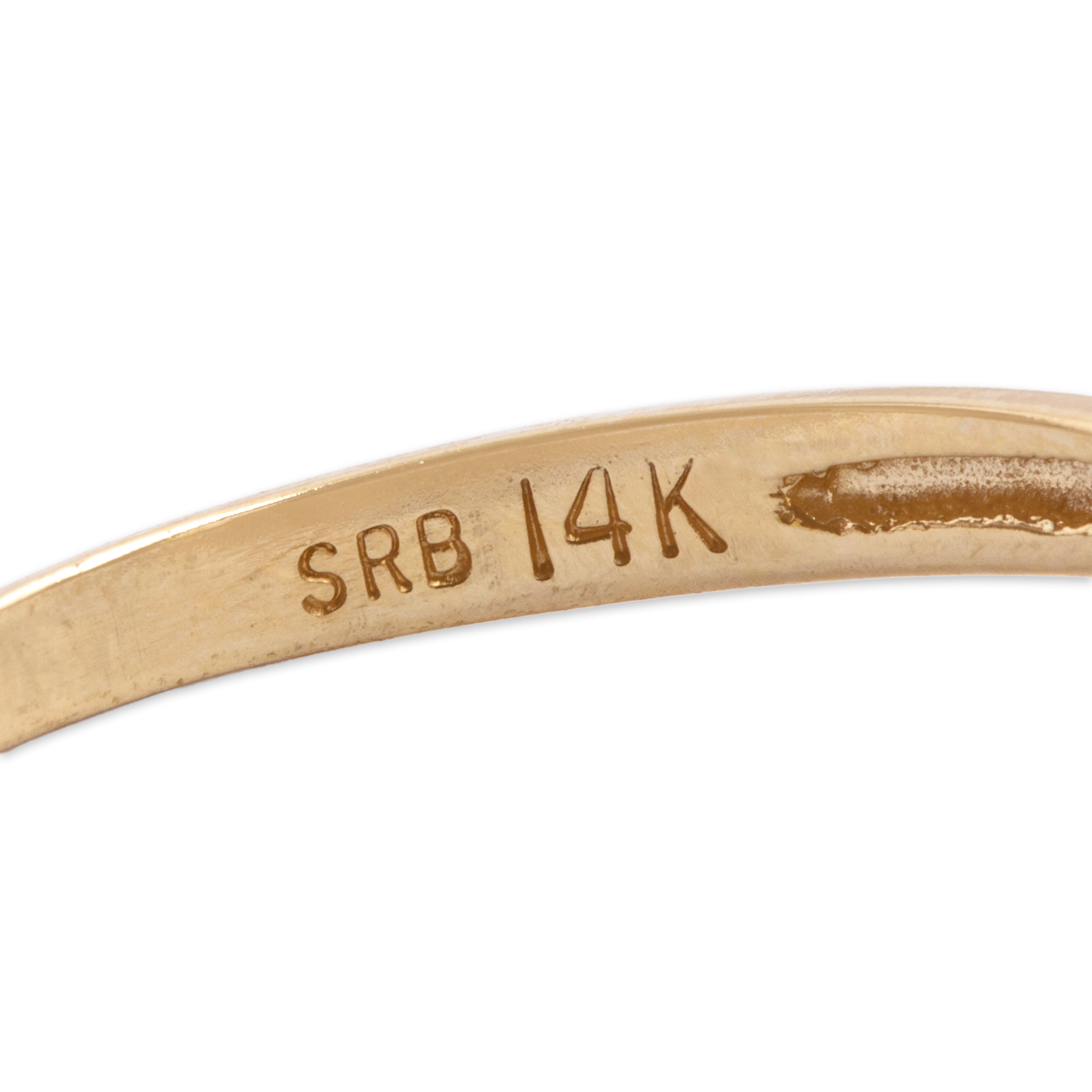 Vintage 14k Yellow Gold Diamond Wonderful Open Knot Solitaire Ring - Hallmark view