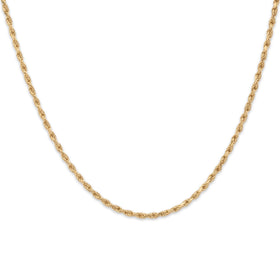 Vintage 14k Yellow Gold Classic Rope 1.7mm Chain 20"