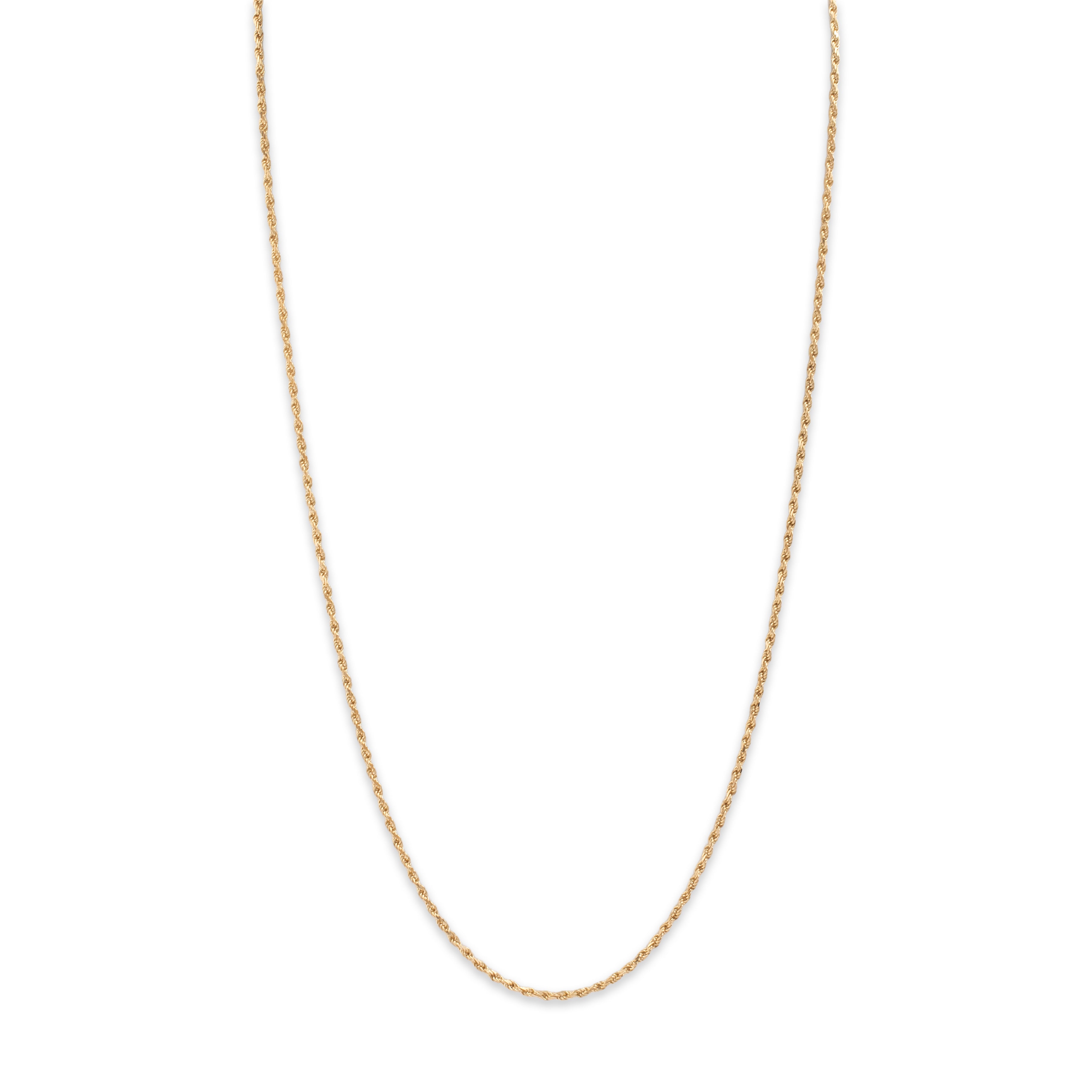 Vintage 14k Yellow Gold Classic Rope 1.7mm Chain - Close-up view