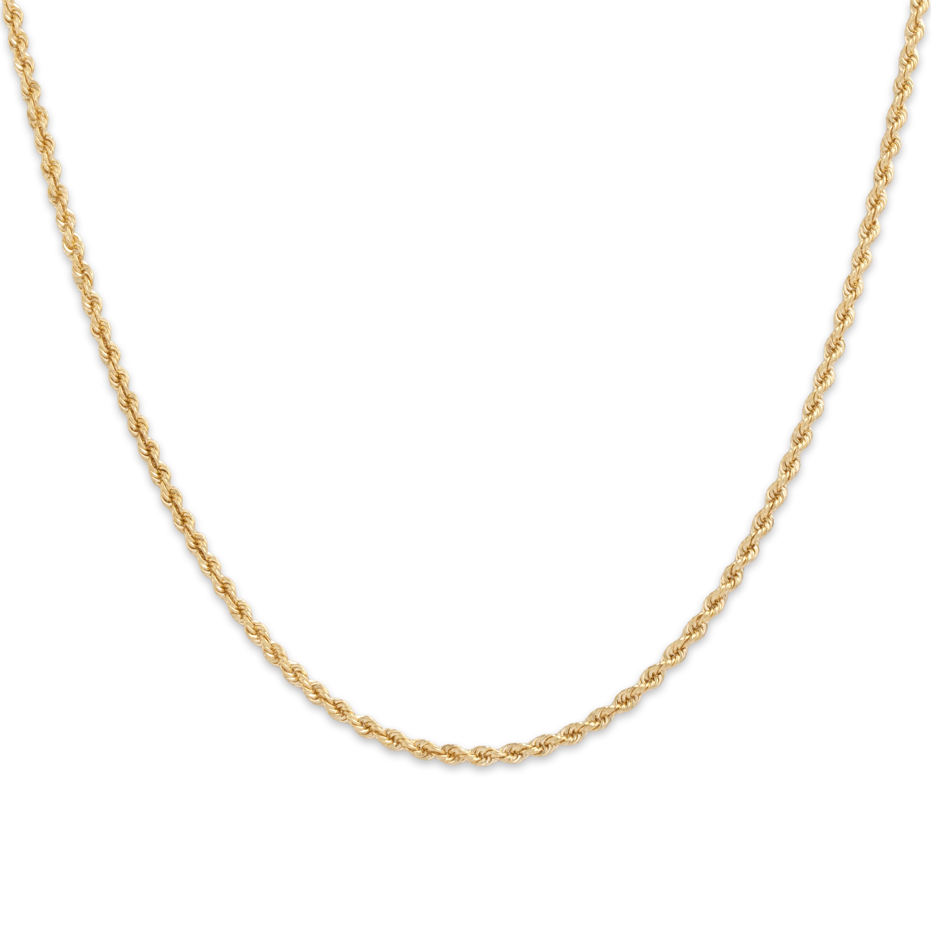 Vintage 14k Yellow Gold Glittering Rope Link 1.8mm Chain 18