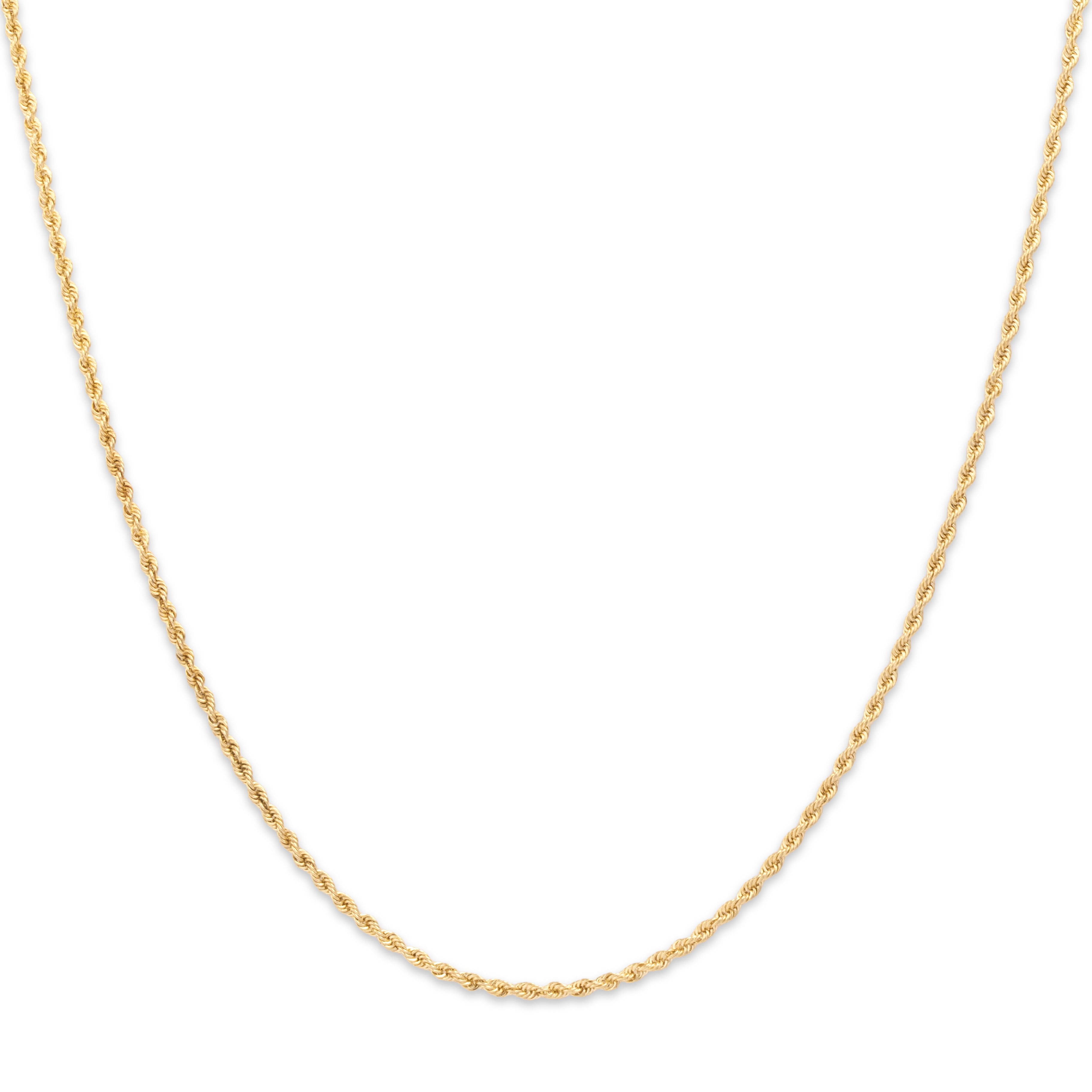 Vintage 14k Yellow Gold Everyday Rope 1.3mm Chain - detail view #1