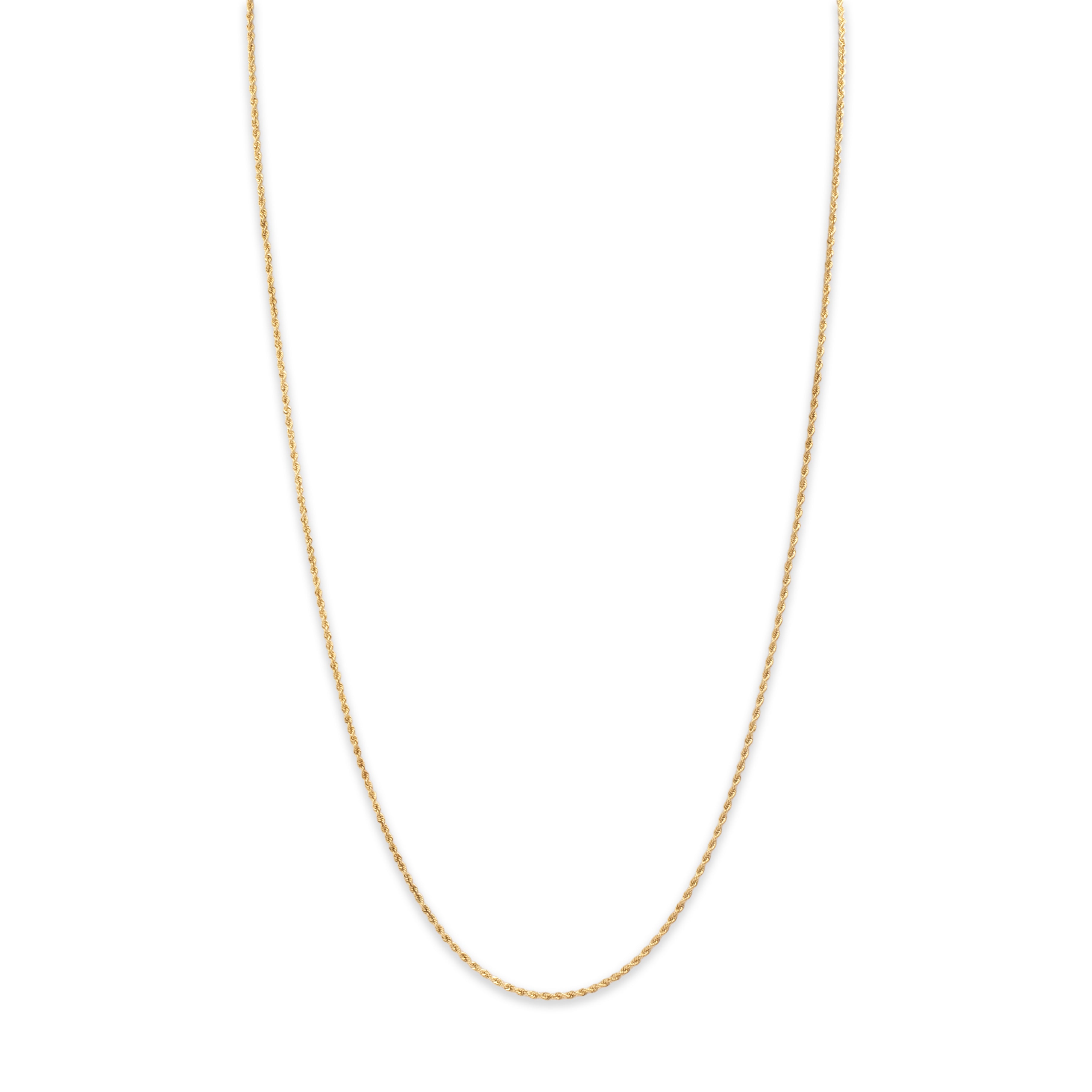Vintage 14k Yellow Gold Everyday Rope 1.3mm Chain - Close-up view