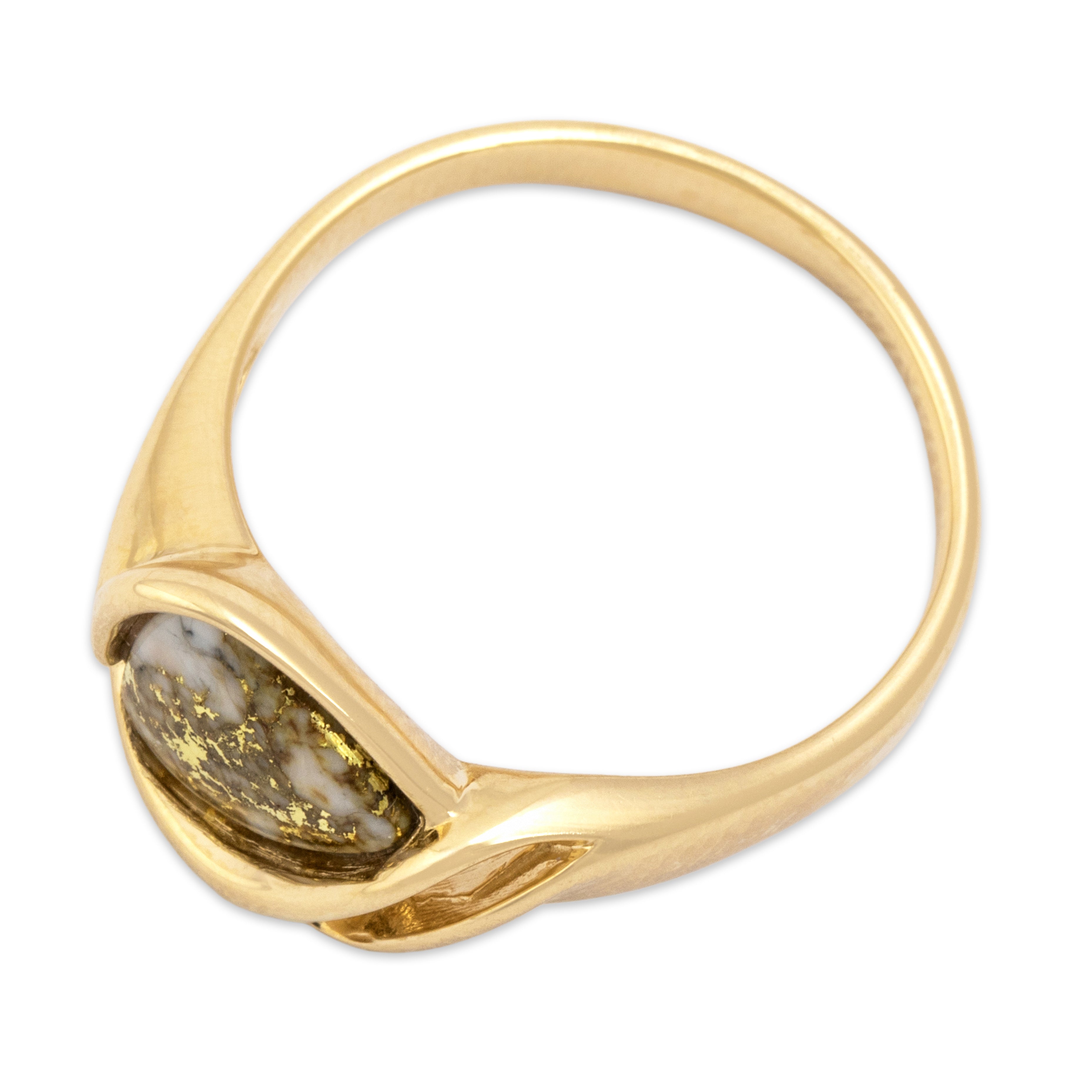 Vintage 14k Yellow Gold [Custom Carat] Artistic Freeform Cabochon Ring - Overall view