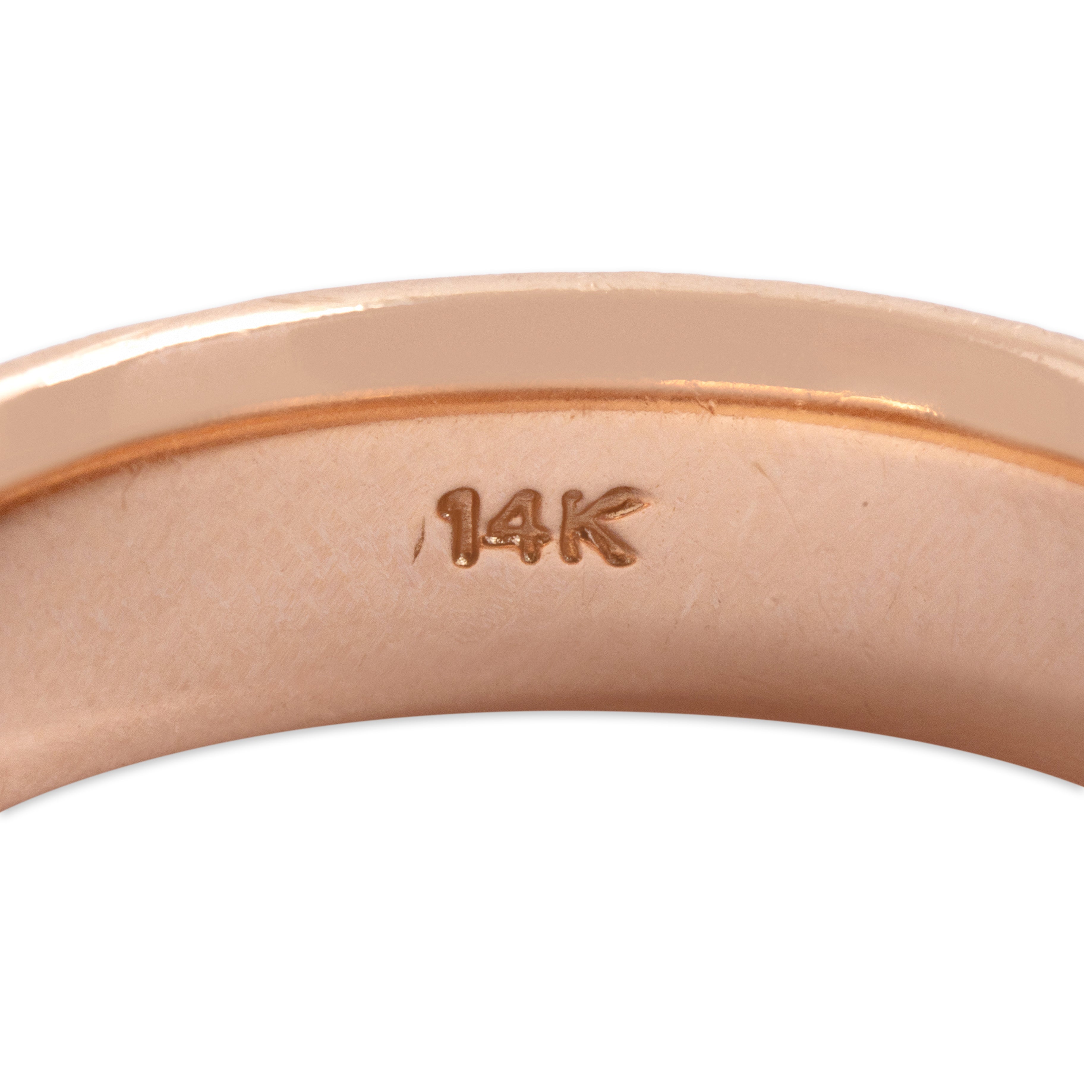 Vintage Heavy 14k Rose Gold Incredible Engraved Infinity Band Ring - Hallmark view