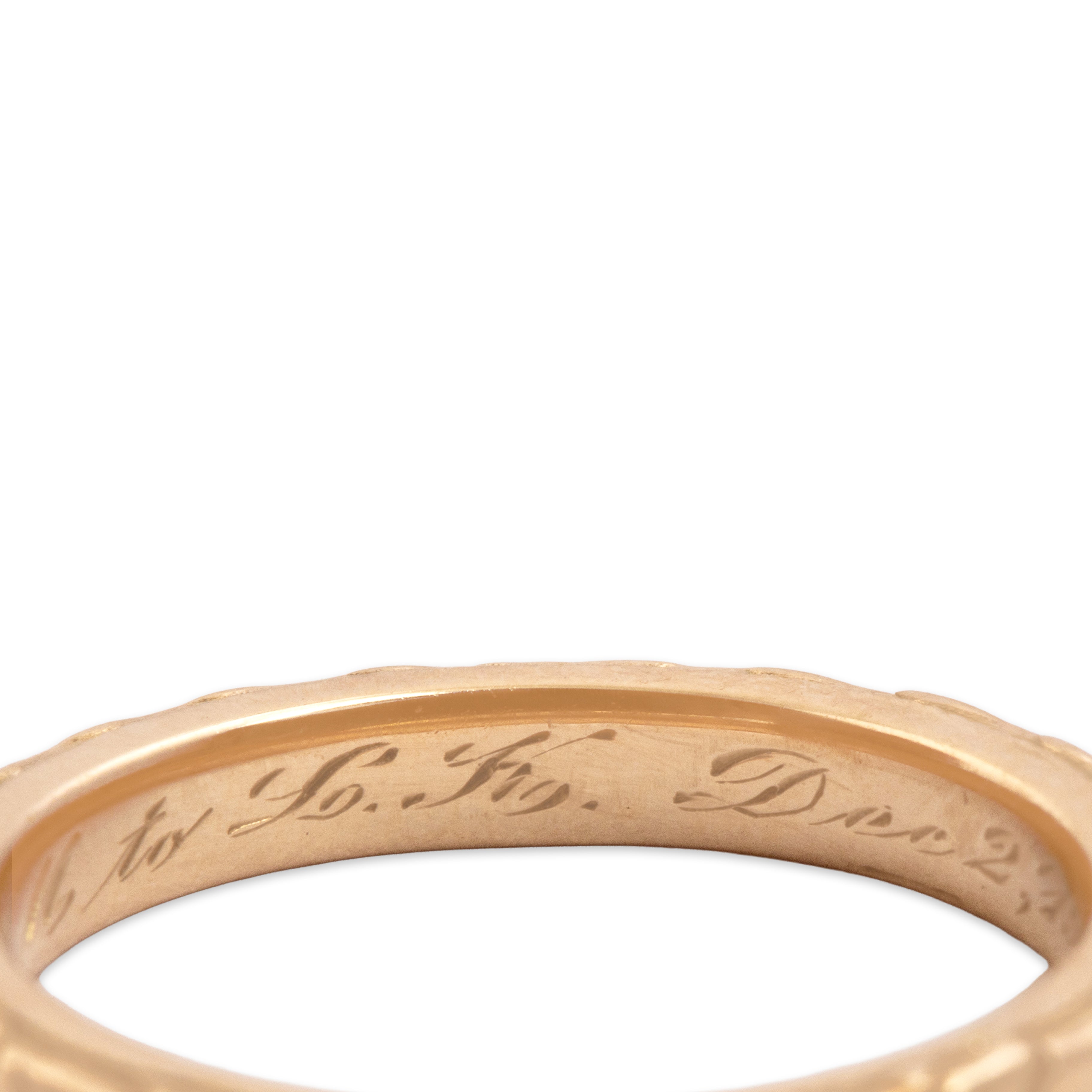 Antique 14k Rosy Yellow Gold Botanical Orange Blossom Band Ring - Hallmark view