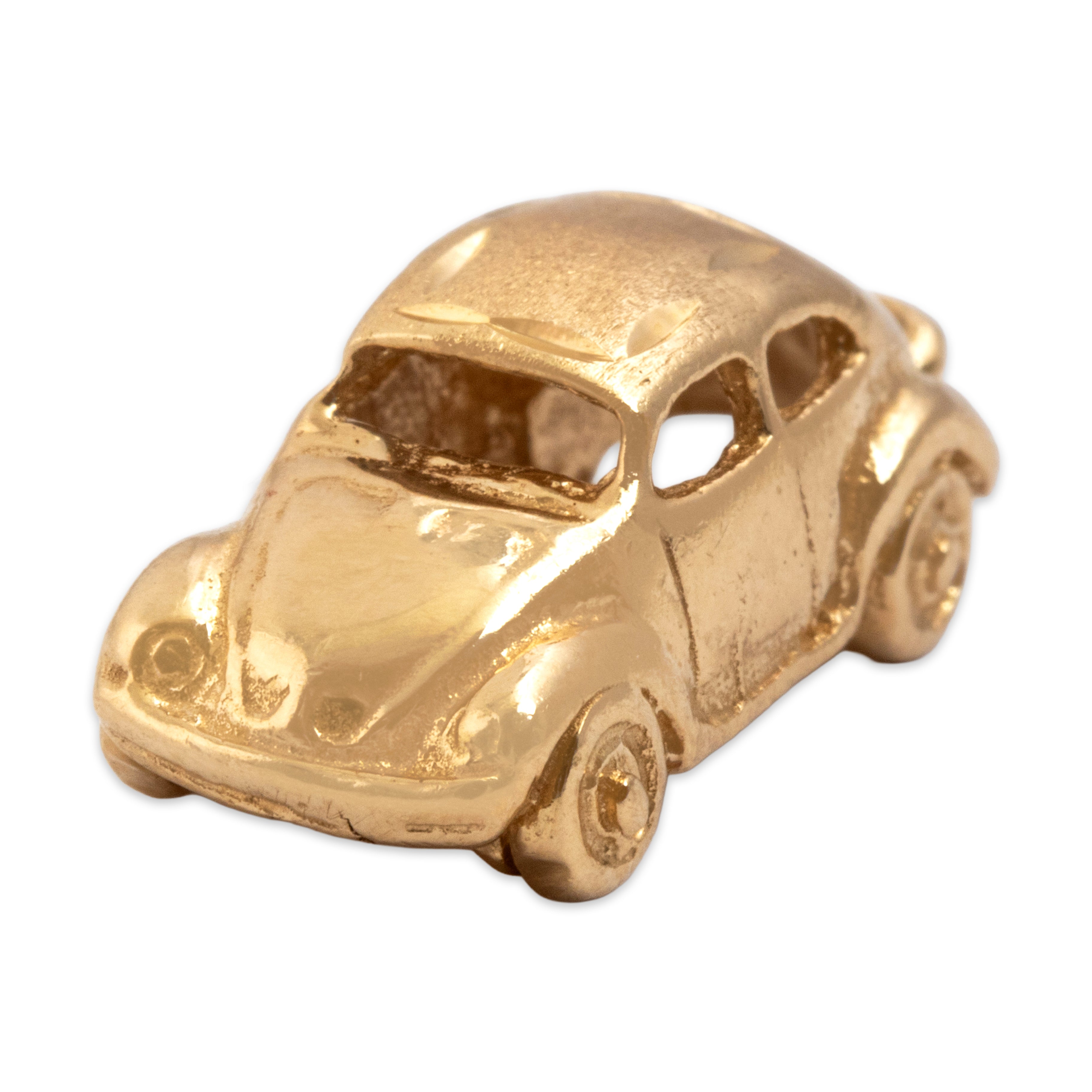 Vintage Heavy 14k Yellow Gold Beetle Automobile Charm / Pendant - Overall view