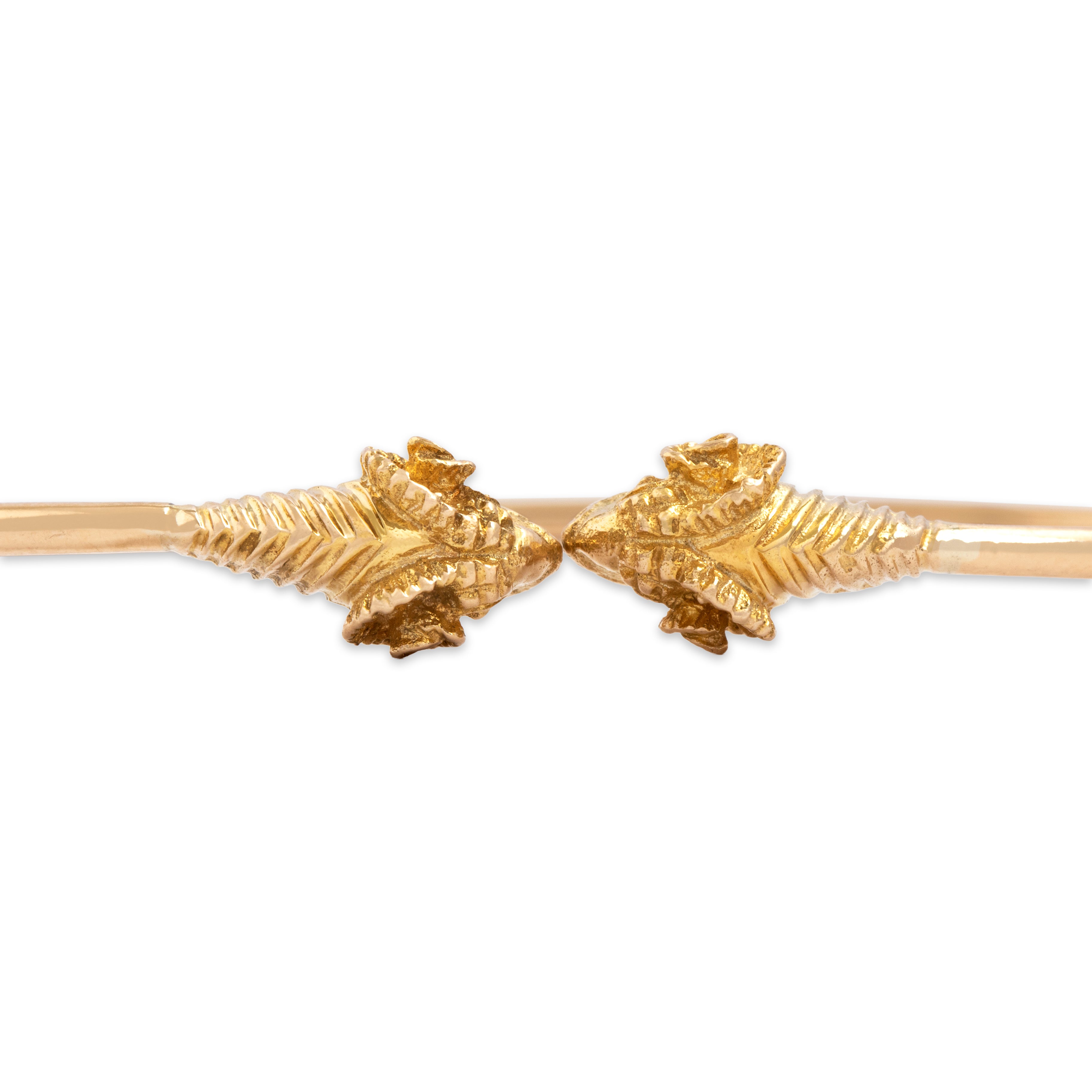 Vintage 14k Yellow & Rosy Yellow Gold Ram Cuff Bracelet - detail view #1