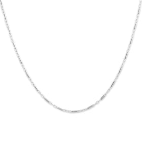 Vintage 14k White Gold 1.3mm Decorative Bar Link Chain 18.25"