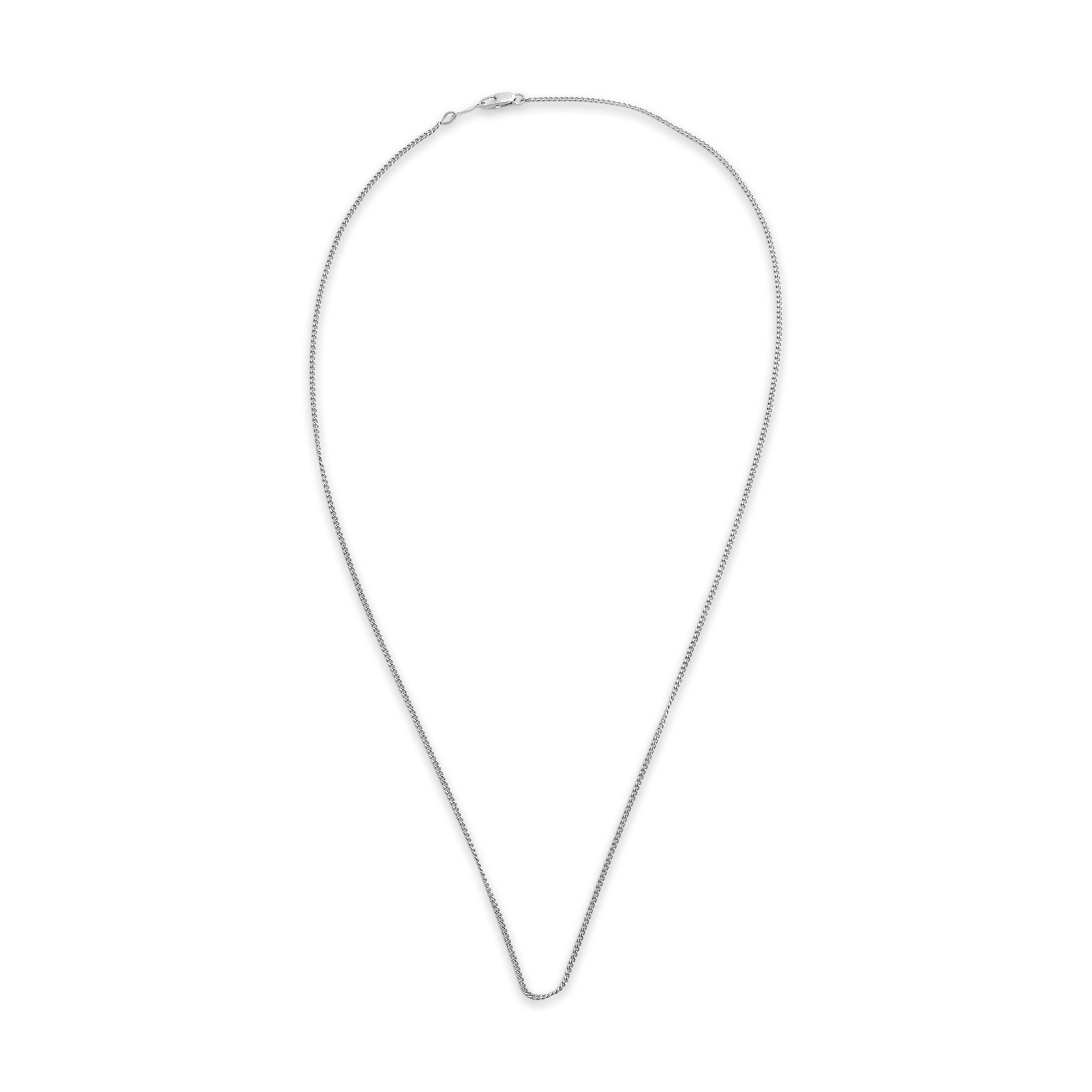 Vintage 14k White Gold 1.35mm Sleek Flat Curb Chain - Overall view