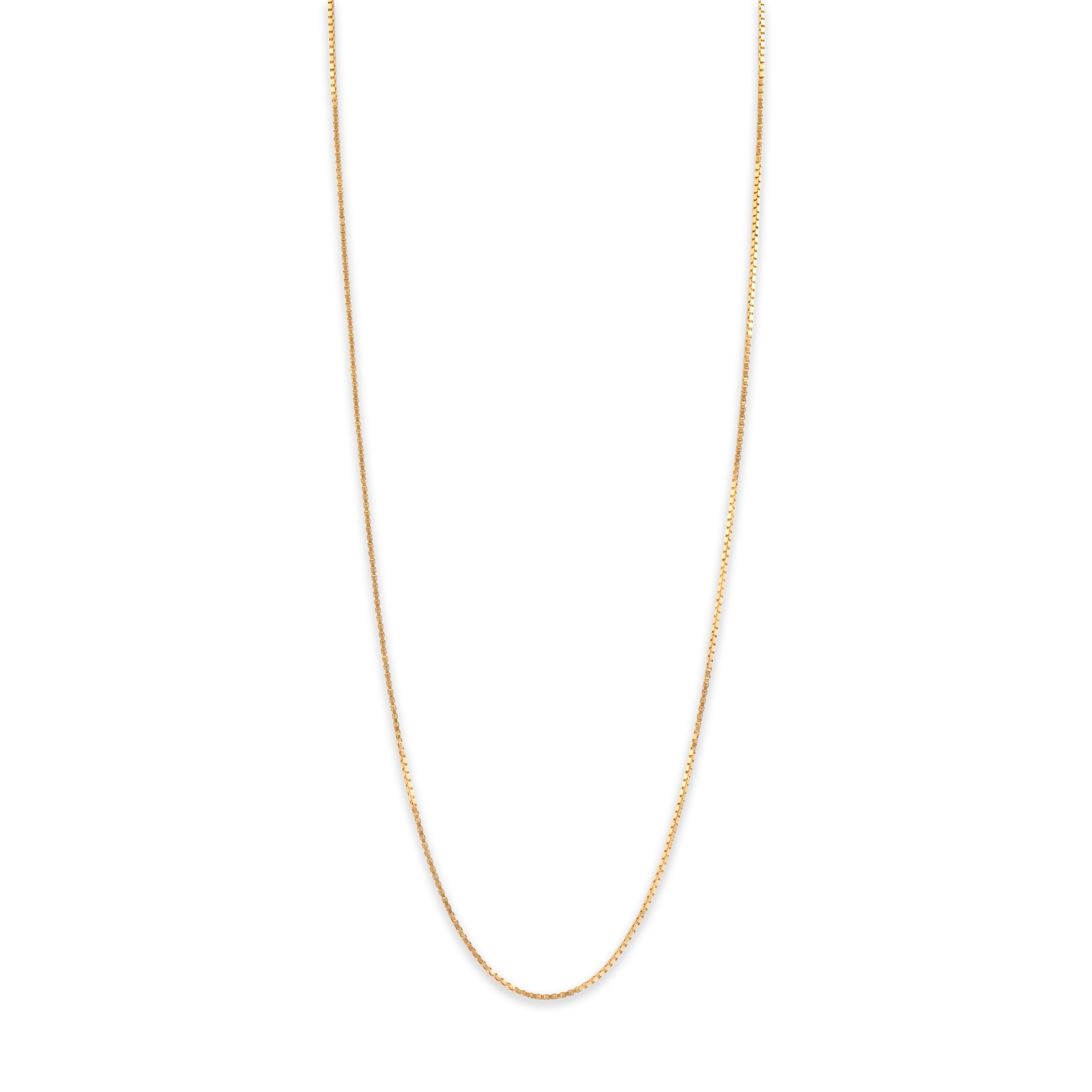 Vintage Substantial 14k Yellow Gold Long Box Link 1.4mm Chain - detail view #1