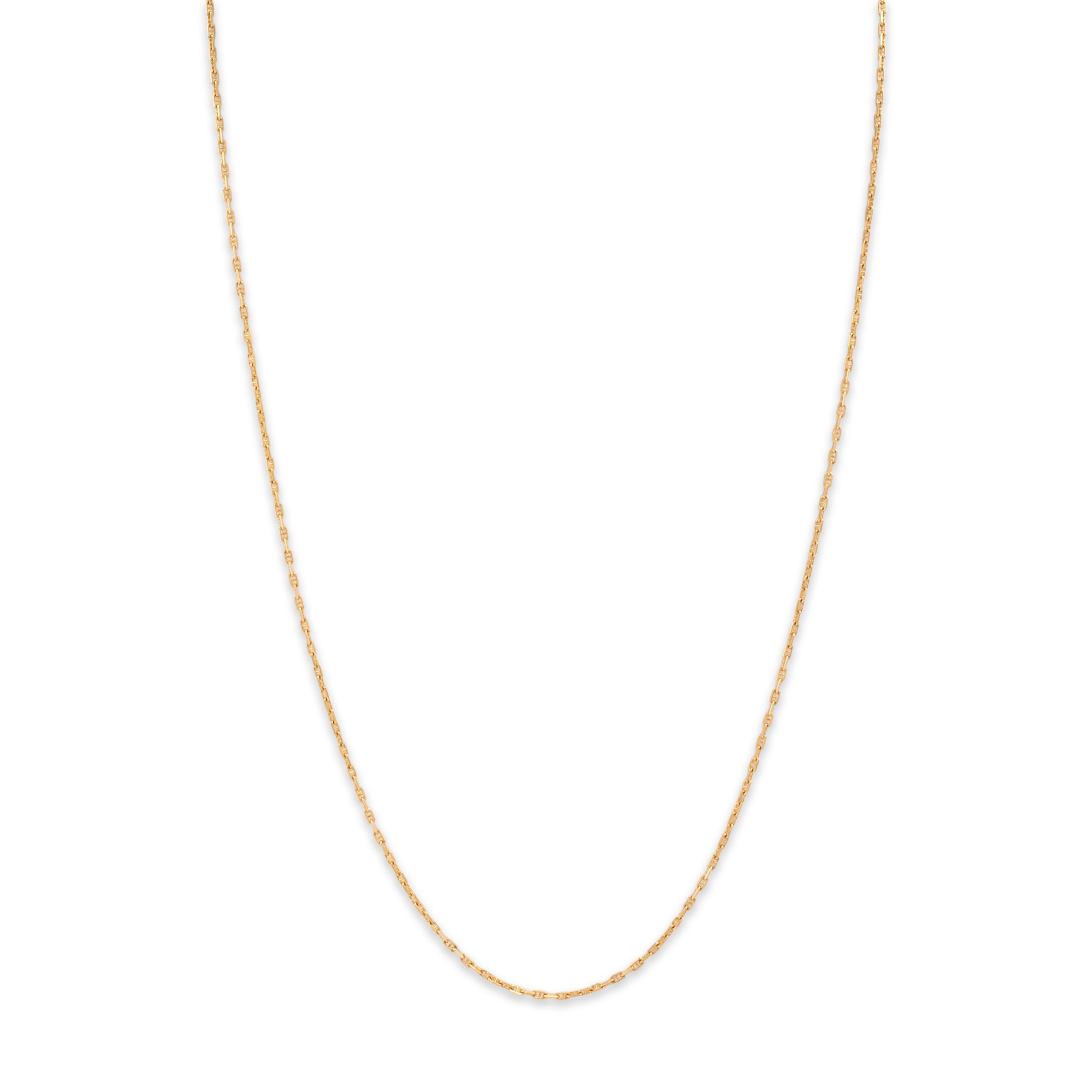 Vintage 14k Yellow Gold Anchor Link 1.6mm Chain - Close-up view