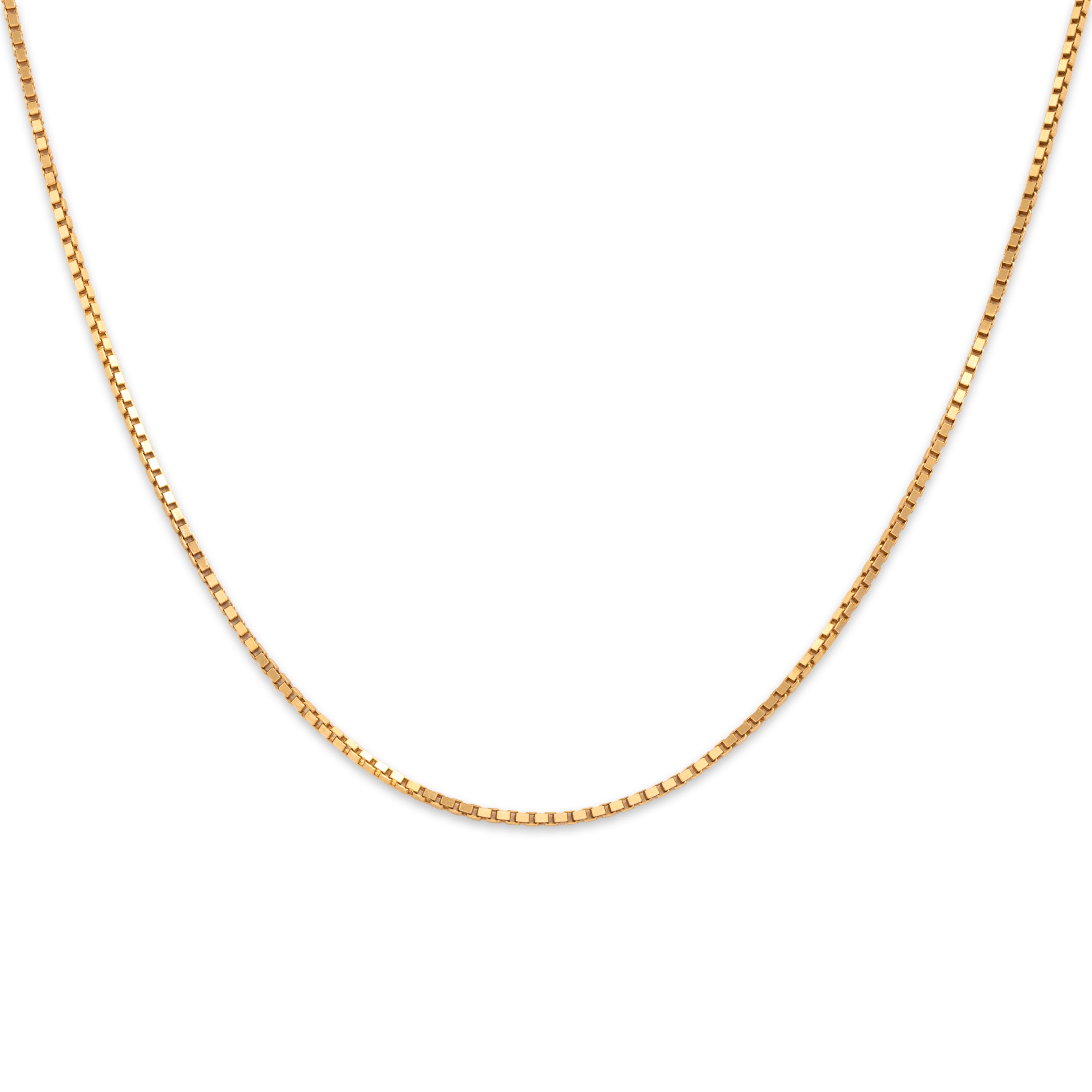 Vintage 14k Yellow Gold Classic Sleek Box 1mm Chain - detail view #1
