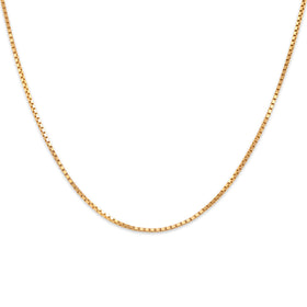 Vintage 14k Yellow Gold Classic Sleek Box 1mm Chain 16.5"
