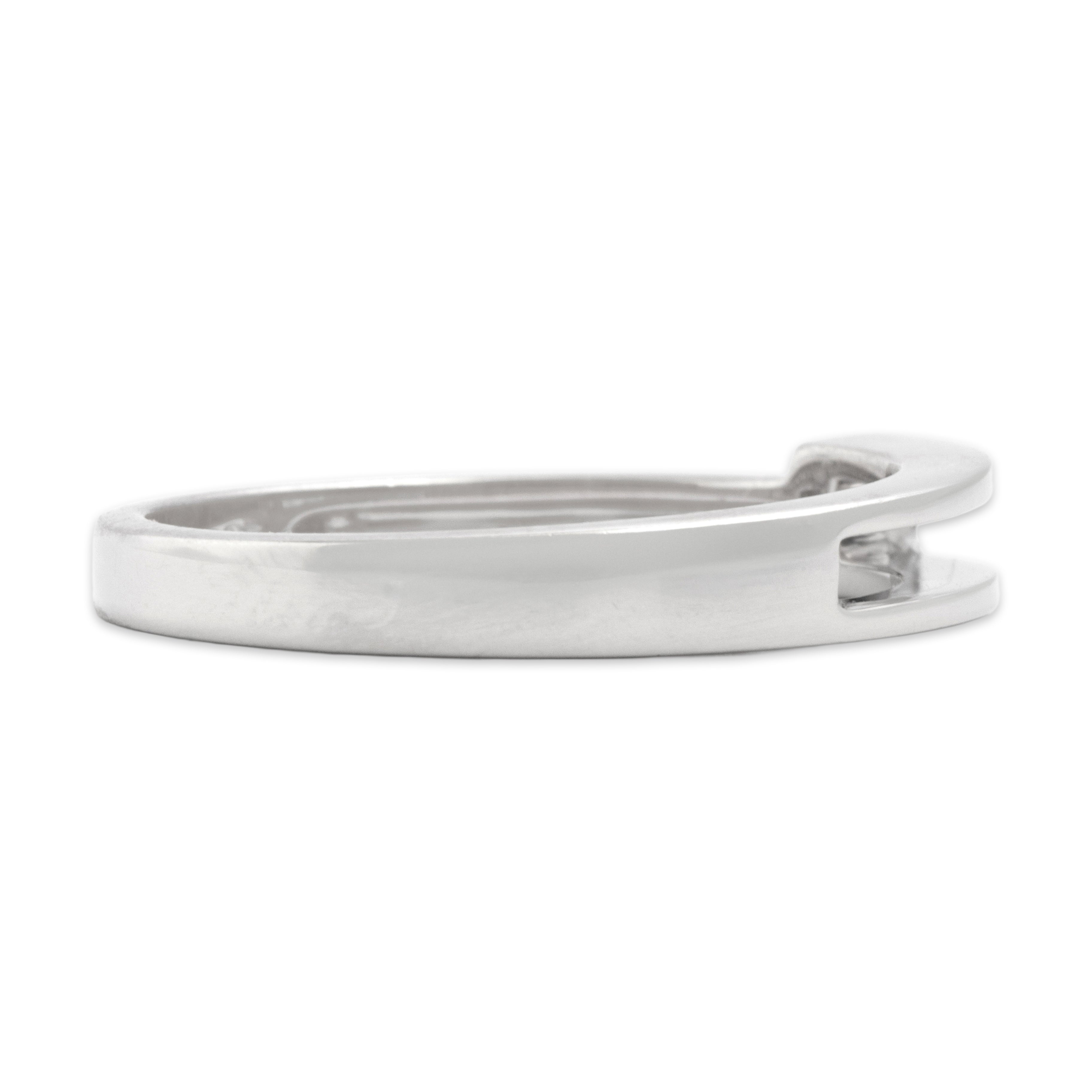 Estate 18k White Gold [Custom Carat] Open Bar Setting Ring - Side view