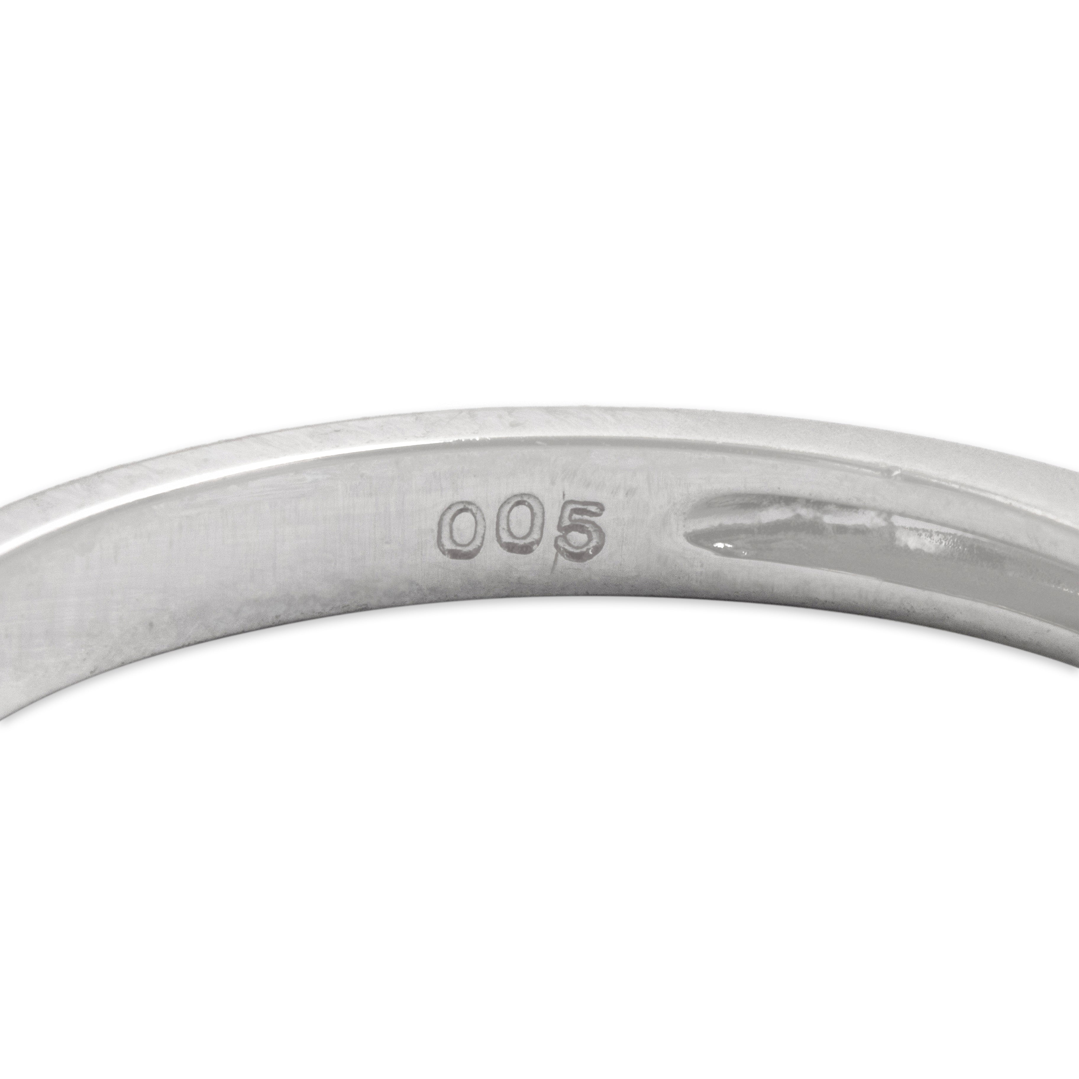 Estate 18k White Gold [Custom Carat] Open Bar Setting Ring - Hallmark view