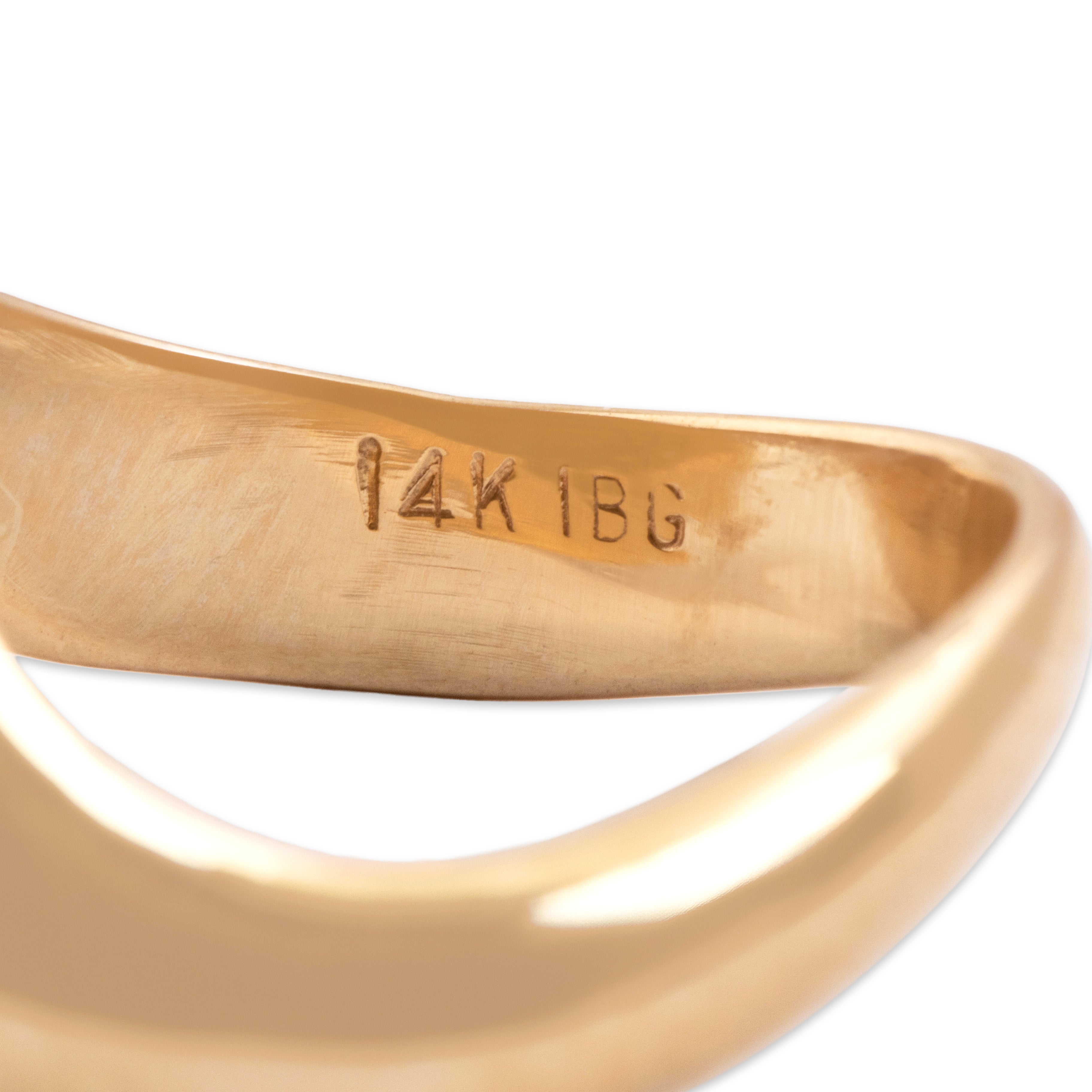 Vintage 14k Yellow Gold 1.01cttw Diamond Bold Wavy Pave Dome Ring - Hallmark view