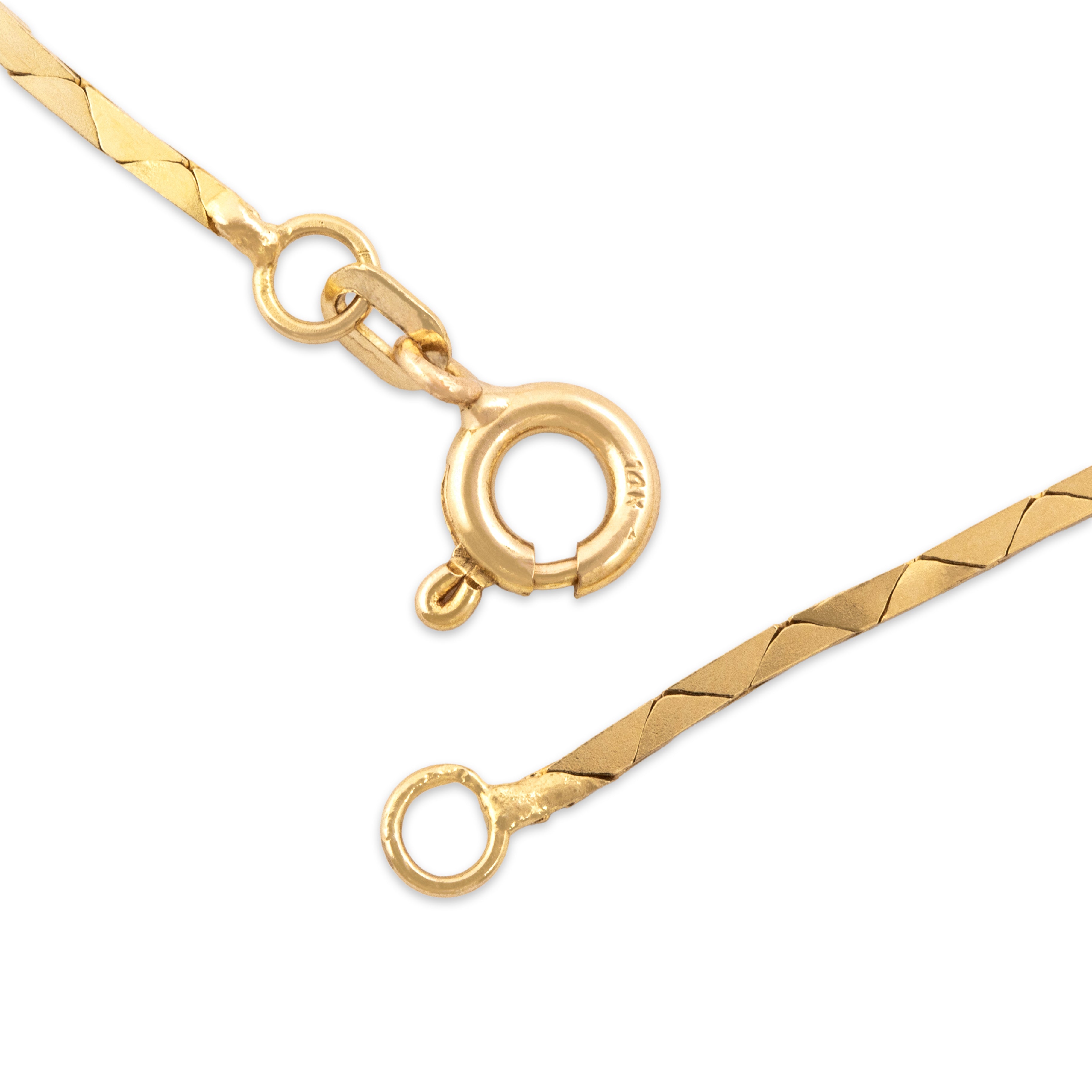 Vintage 14k Yellow Gold Diamond Pearl Elegant Flowing Sparkle Necklace - clasp view