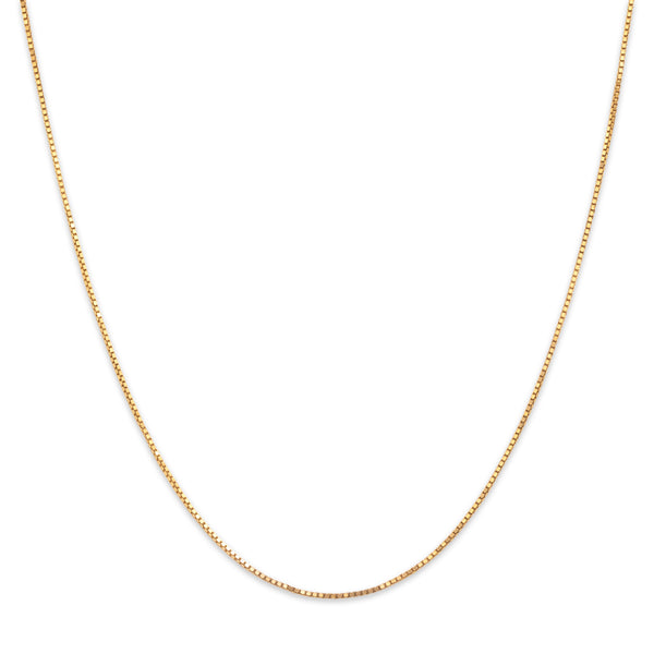 Vintage Italian 14k Yellow Gold Classic Box Link .8mm Chain 20.5