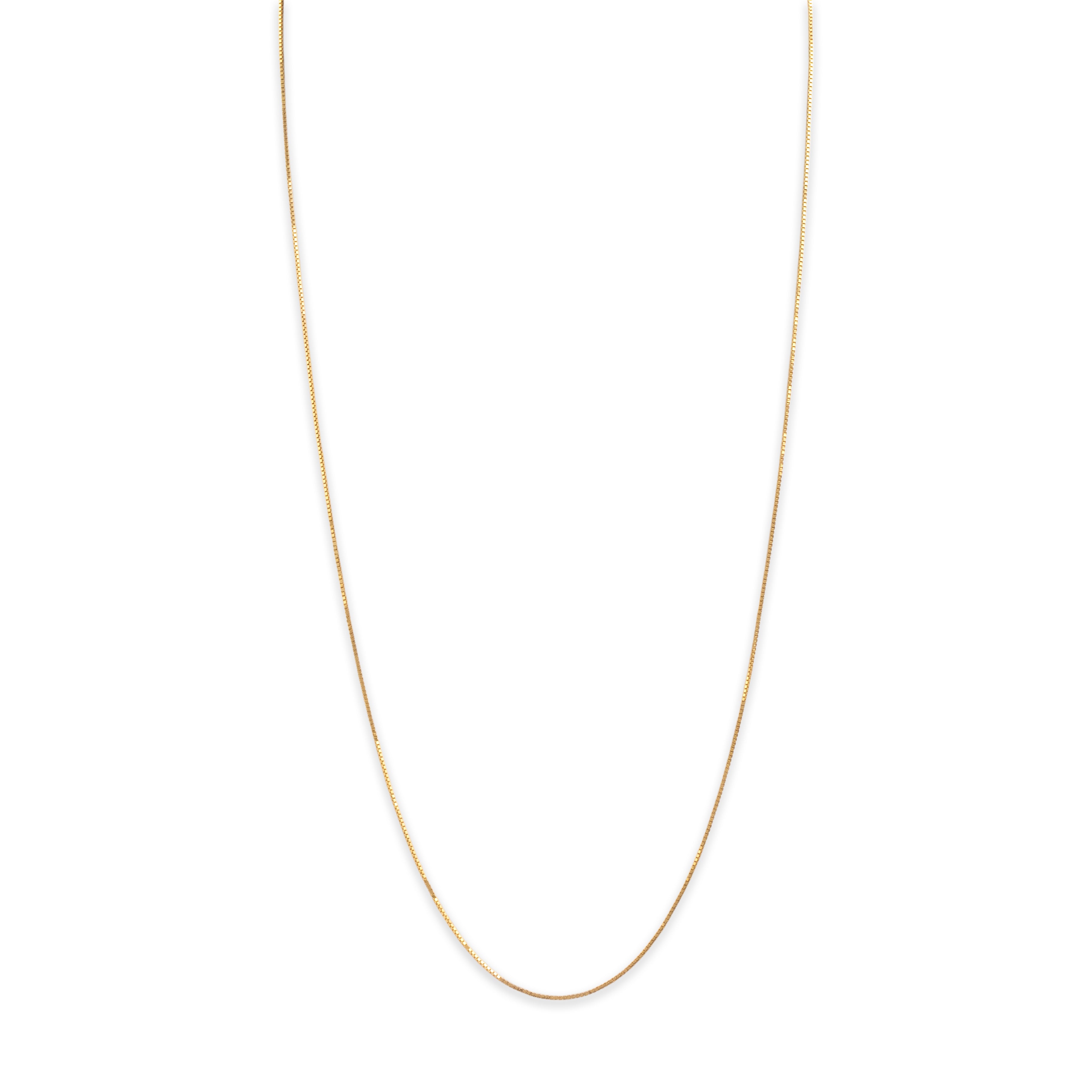 Vintage Italian 14k Yellow Gold Classic Box Link .8mm Chain - detail view #1