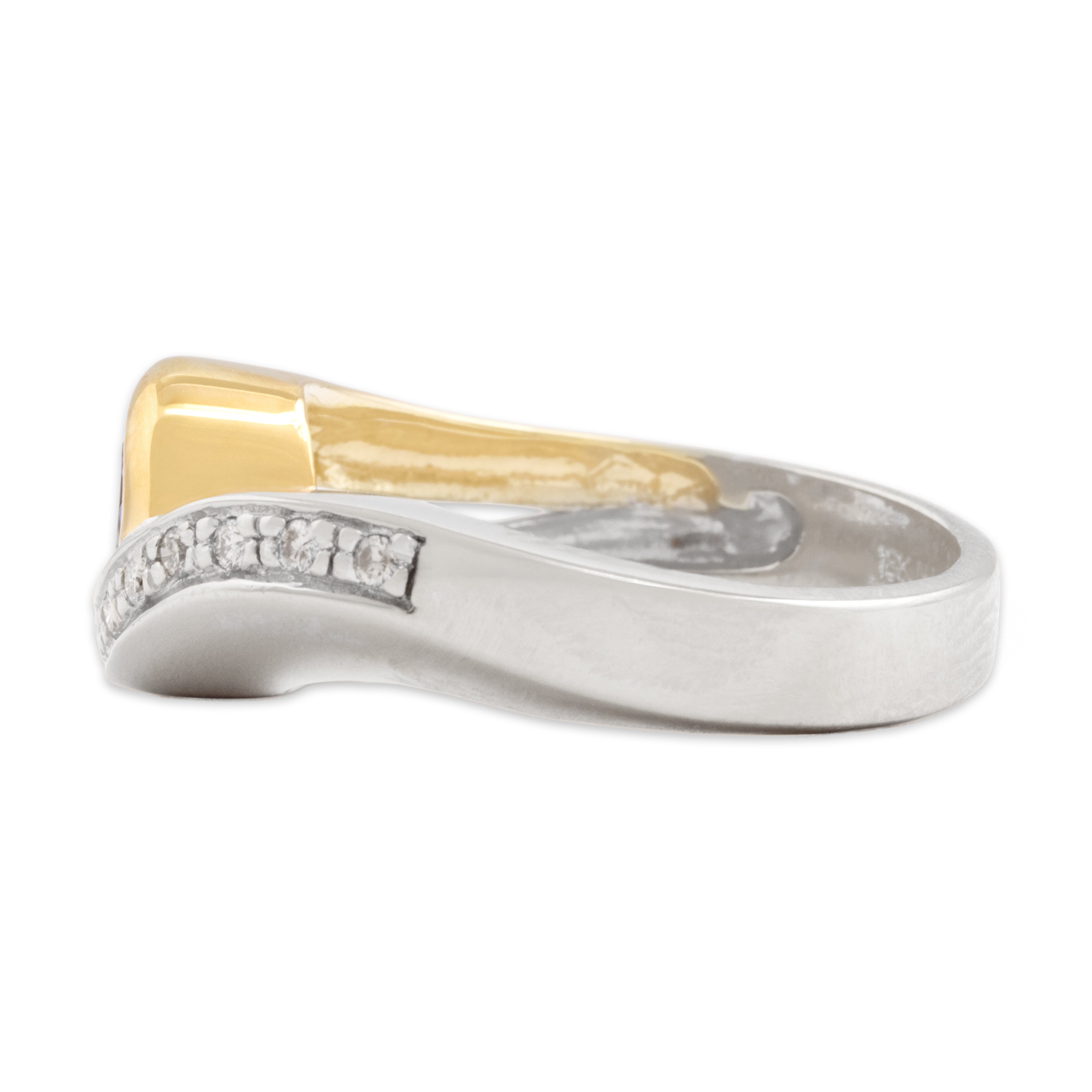Vintage Heavy 18k White & Yellow Gold Tanzanite Diamond Looping Wave Ring 9.00