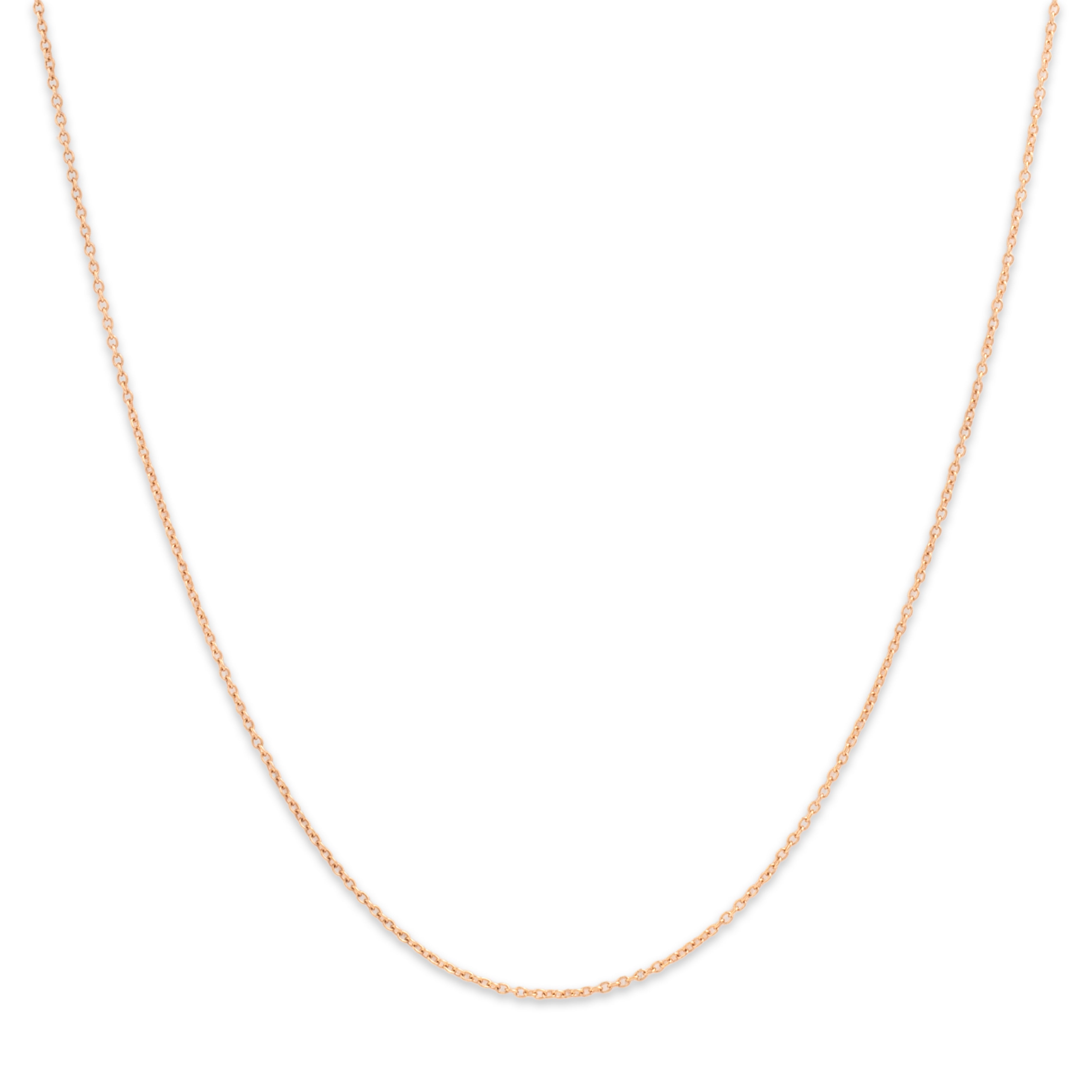 Estate 14k Rose Gold Delicate 1mm Cable Chain - Close-up view