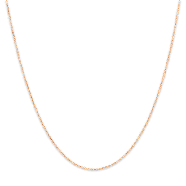 Estate 14k Rose Gold Delicate 1mm Cable Chain 18