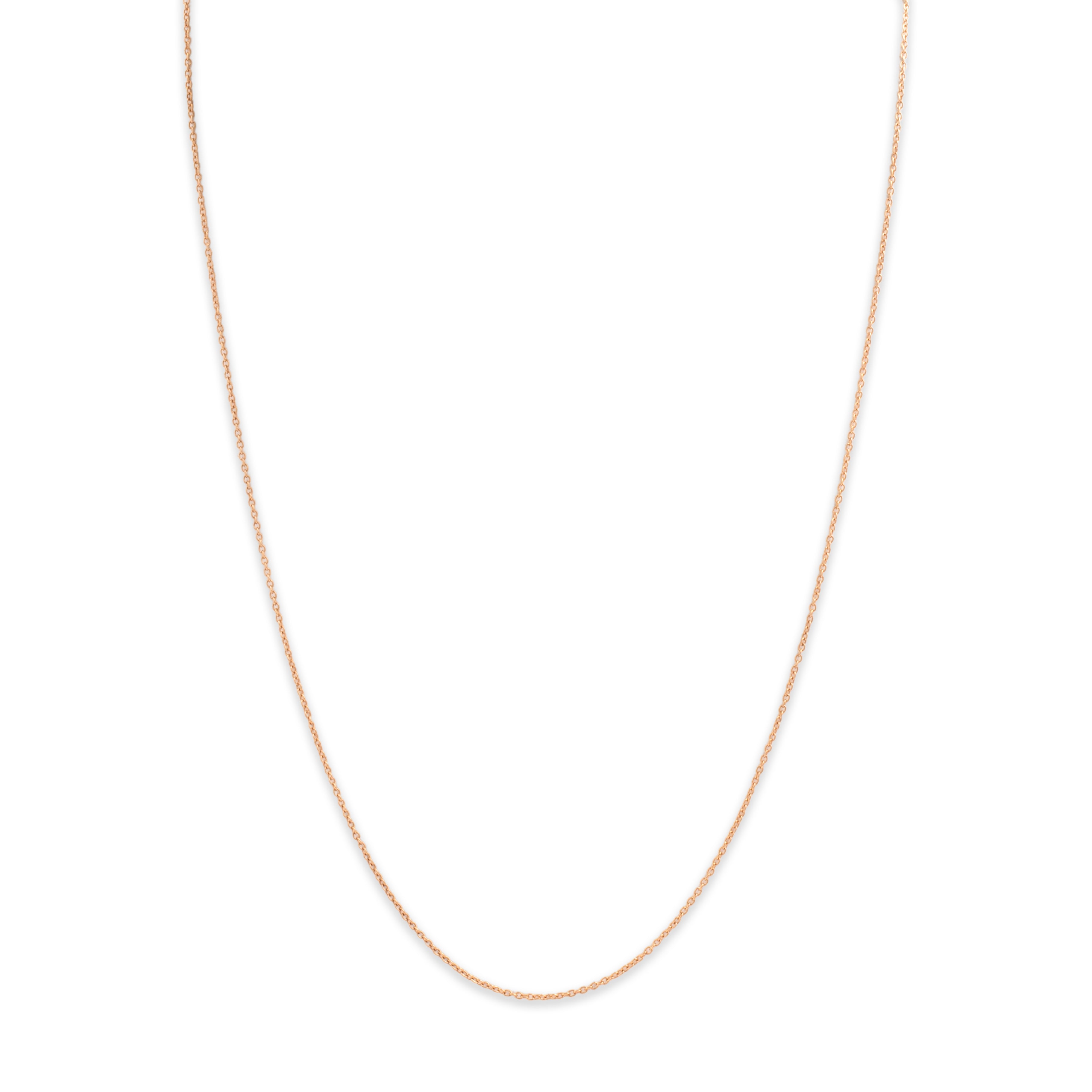 Estate 14k Rose Gold Delicate 1mm Cable Chain - detail view #1