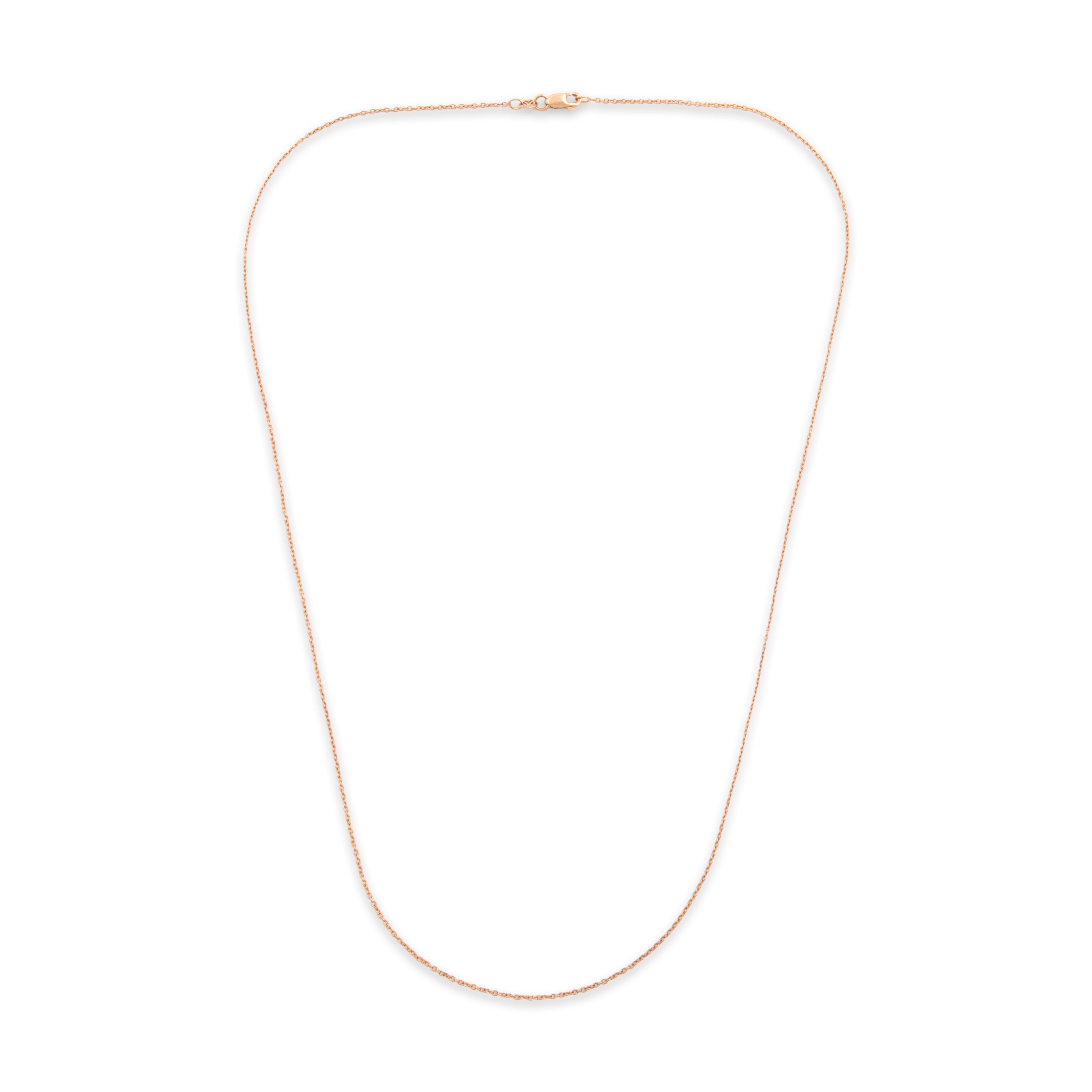 Estate 14k Rose Gold Delicate 1mm Cable Chain - Overall view