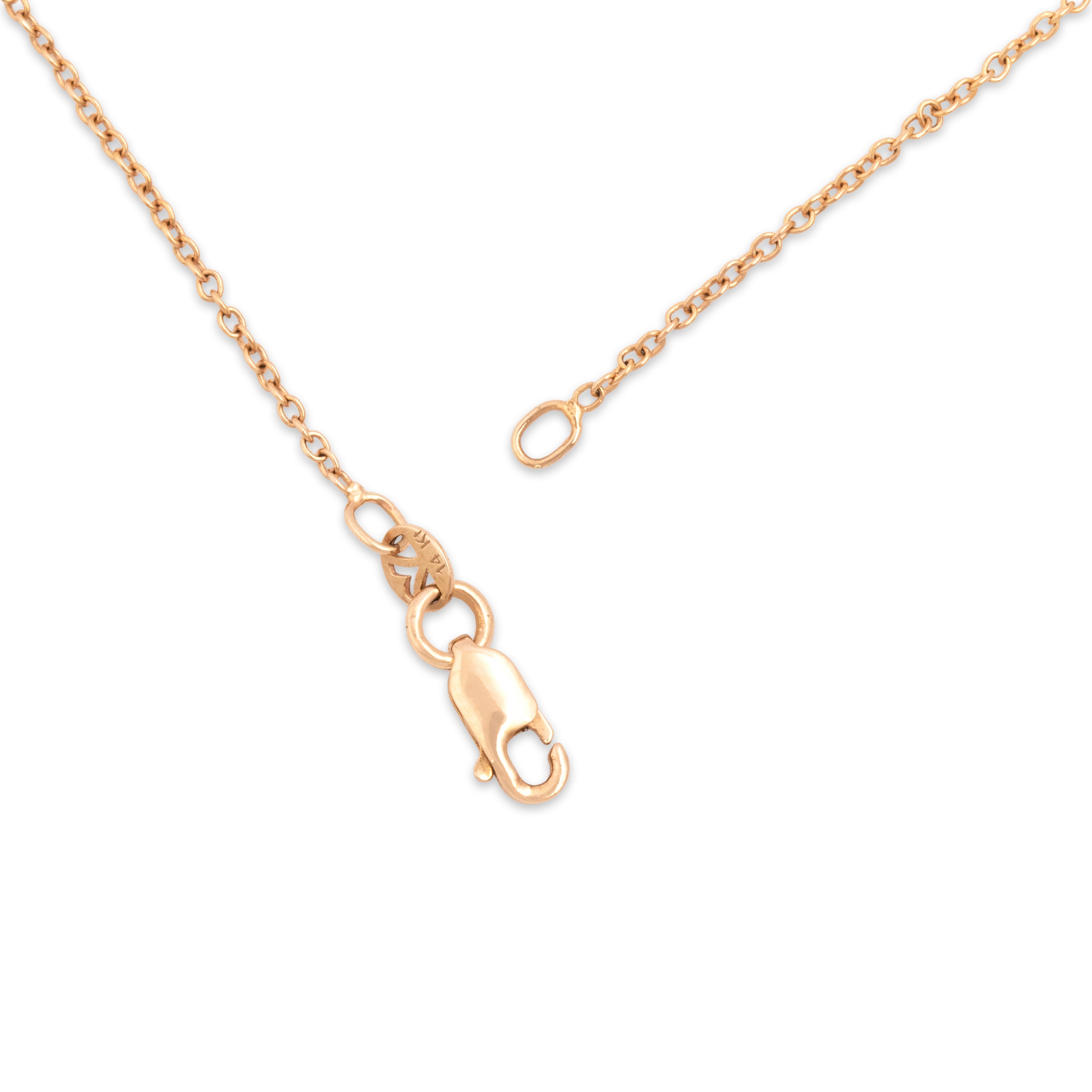 Estate 14k Rose Gold Delicate 1mm Cable Chain - clasp view