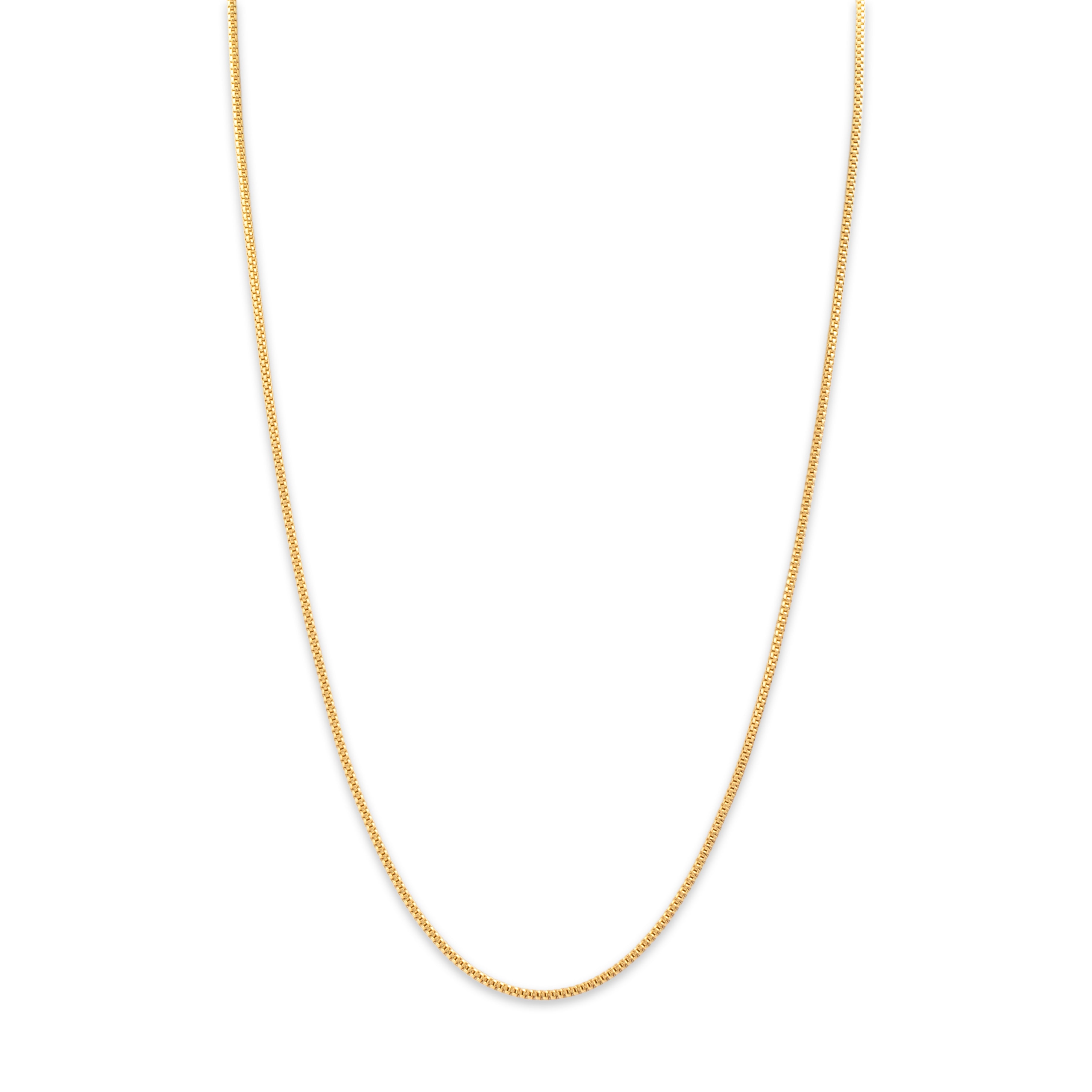 Vintage Italian 18k Yellow Gold Rounded Box Link 1.6mm Chain - detail view #1