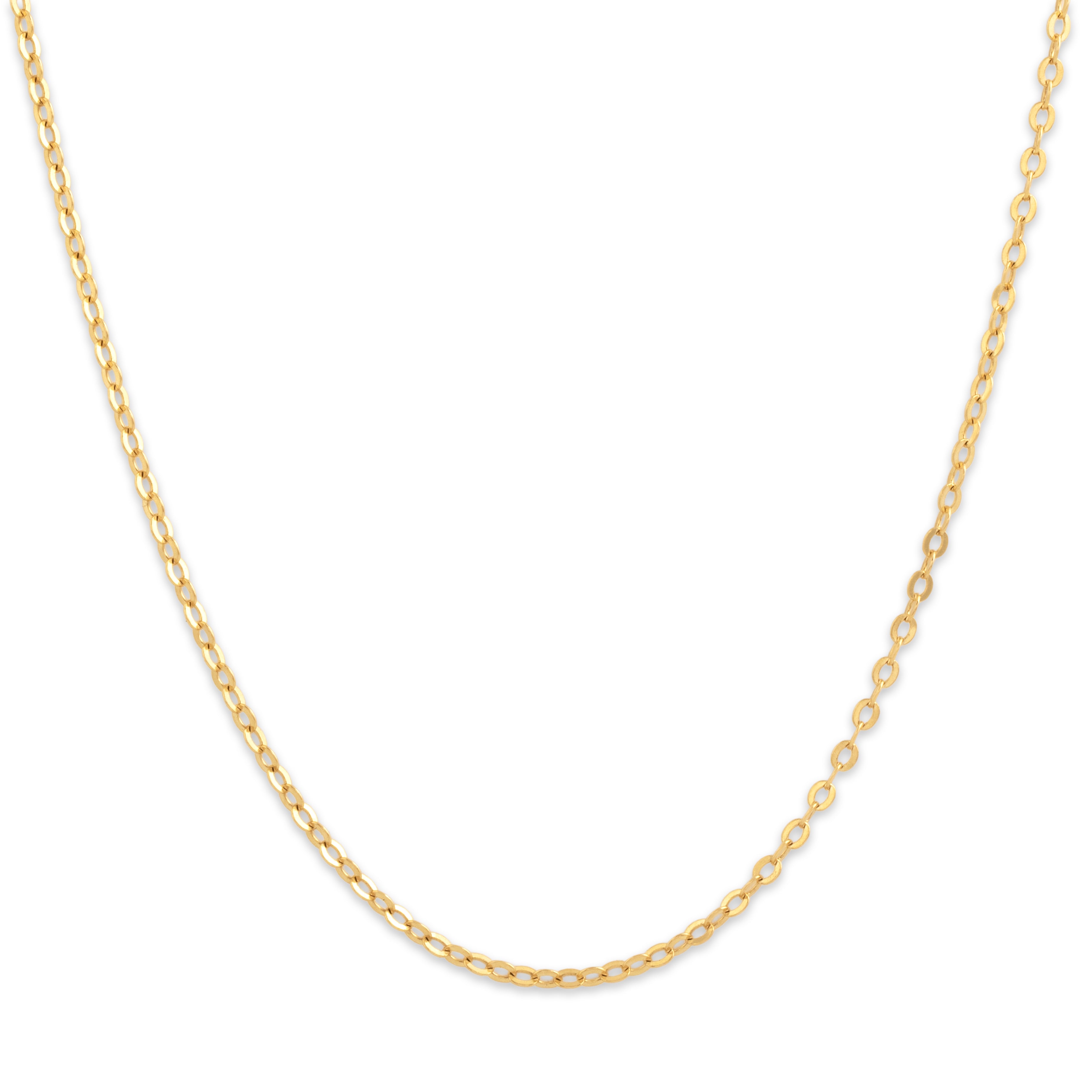 Vintage Italian 18k Yellow Gold 1.9mm Classic Cable Chain - Close-up view